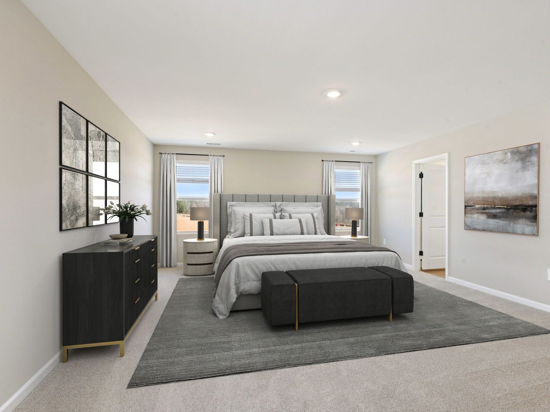 Primary bedroom in the Taylorsville floorplan at a Meritage Homes community in Raleigh, NC.