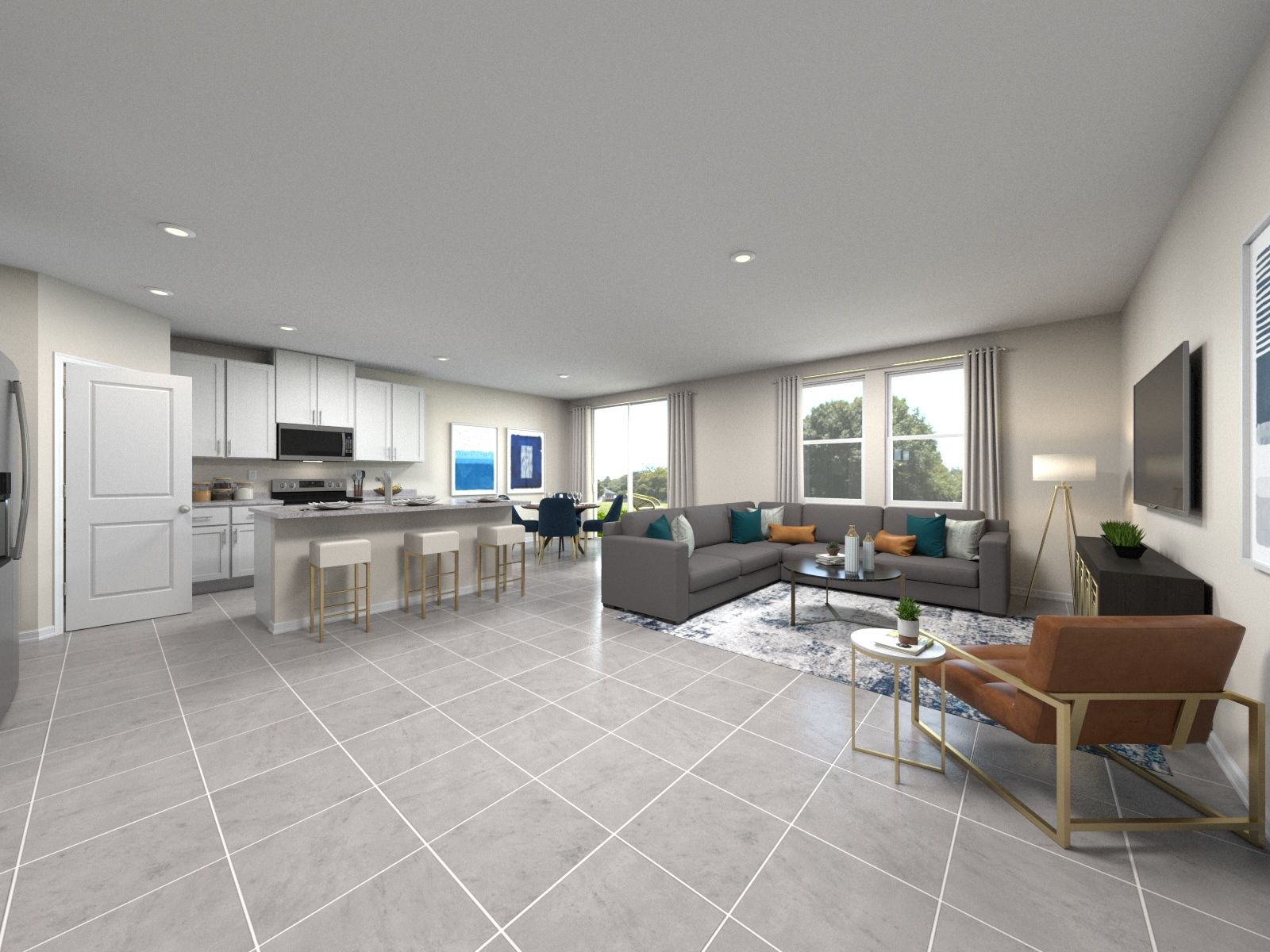 Rendering of Bluebell Great Room, Dinning, Kitchen