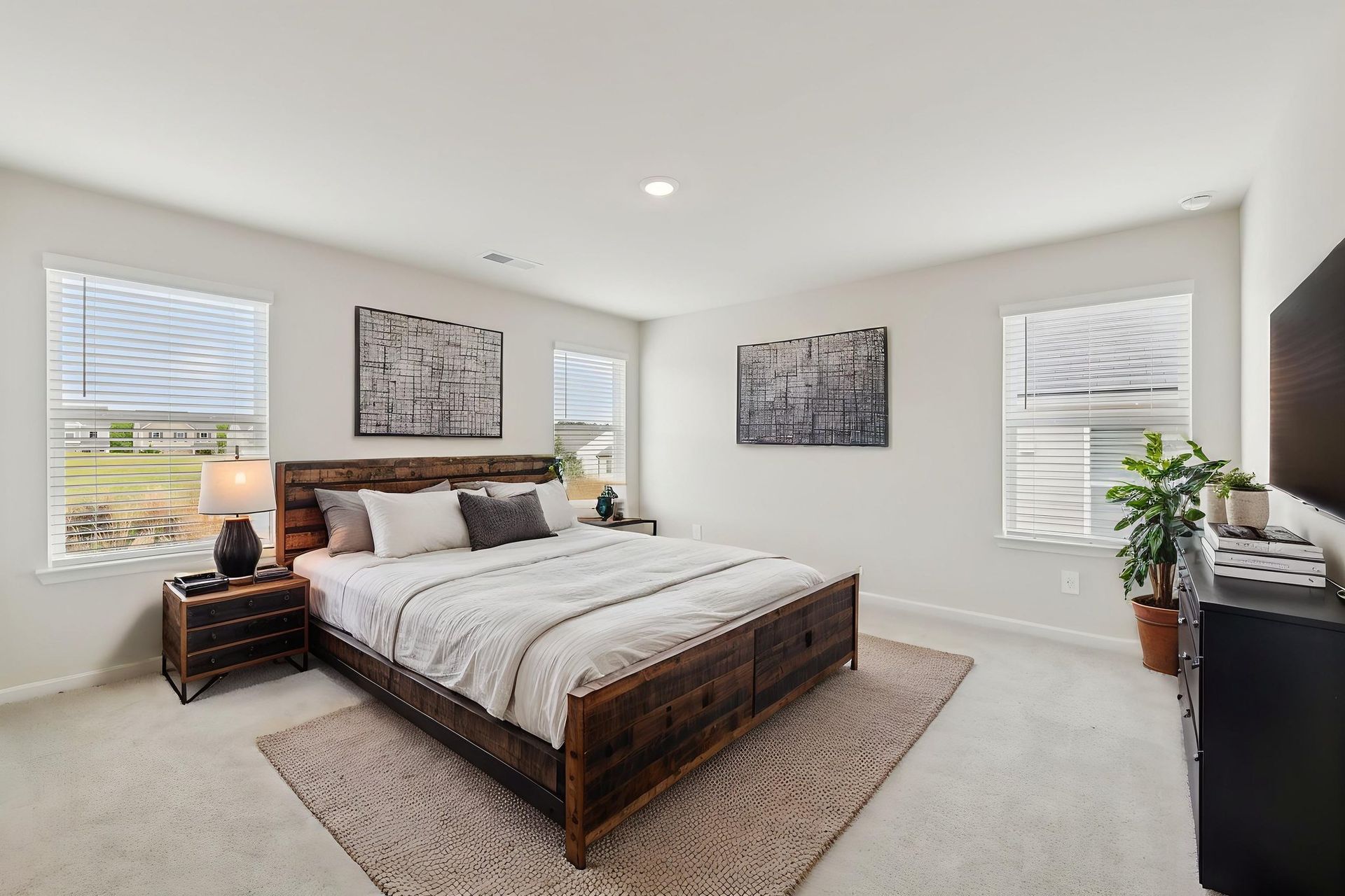 The Dallas floorplan with the Cozy Almond interior package modeled at Hawthorne Station.