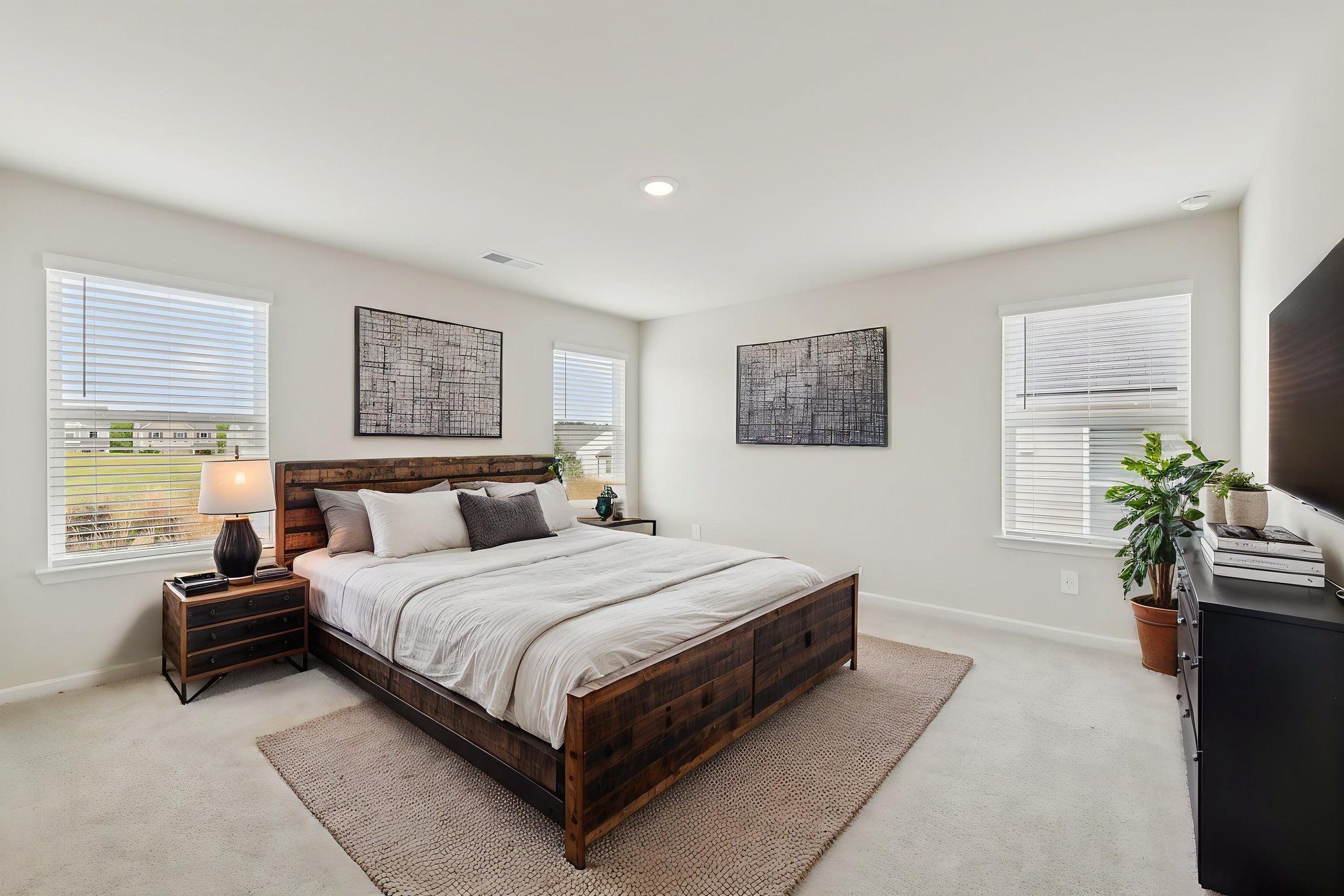 The Dallas floorplan with the Cozy Almond interior package modeled at Hawthorne Station.