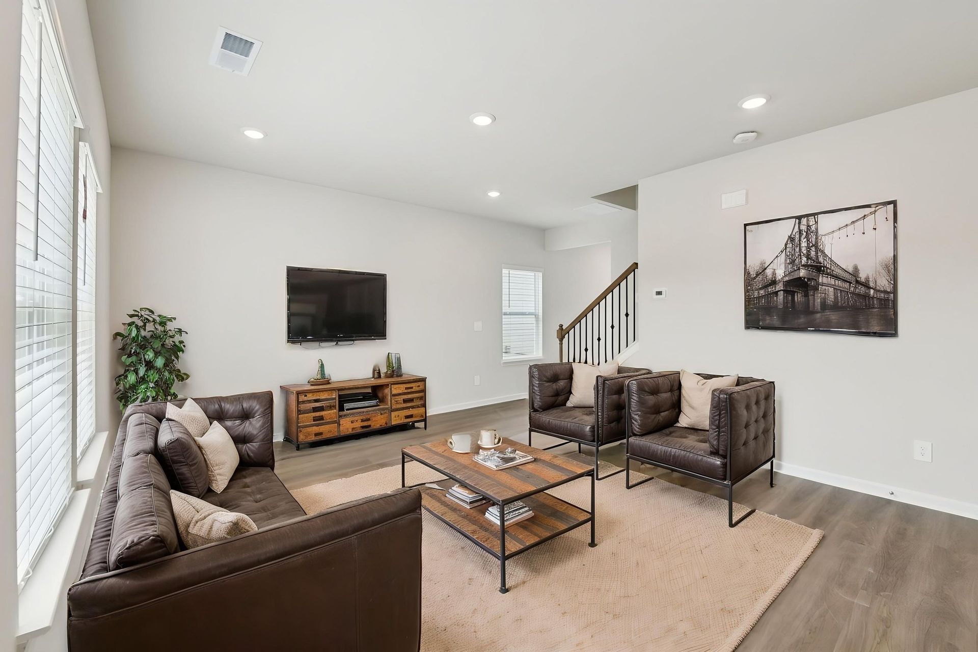 The Dallas floorplan with the Cozy Almond interior package modeled at Hawthorne Station.