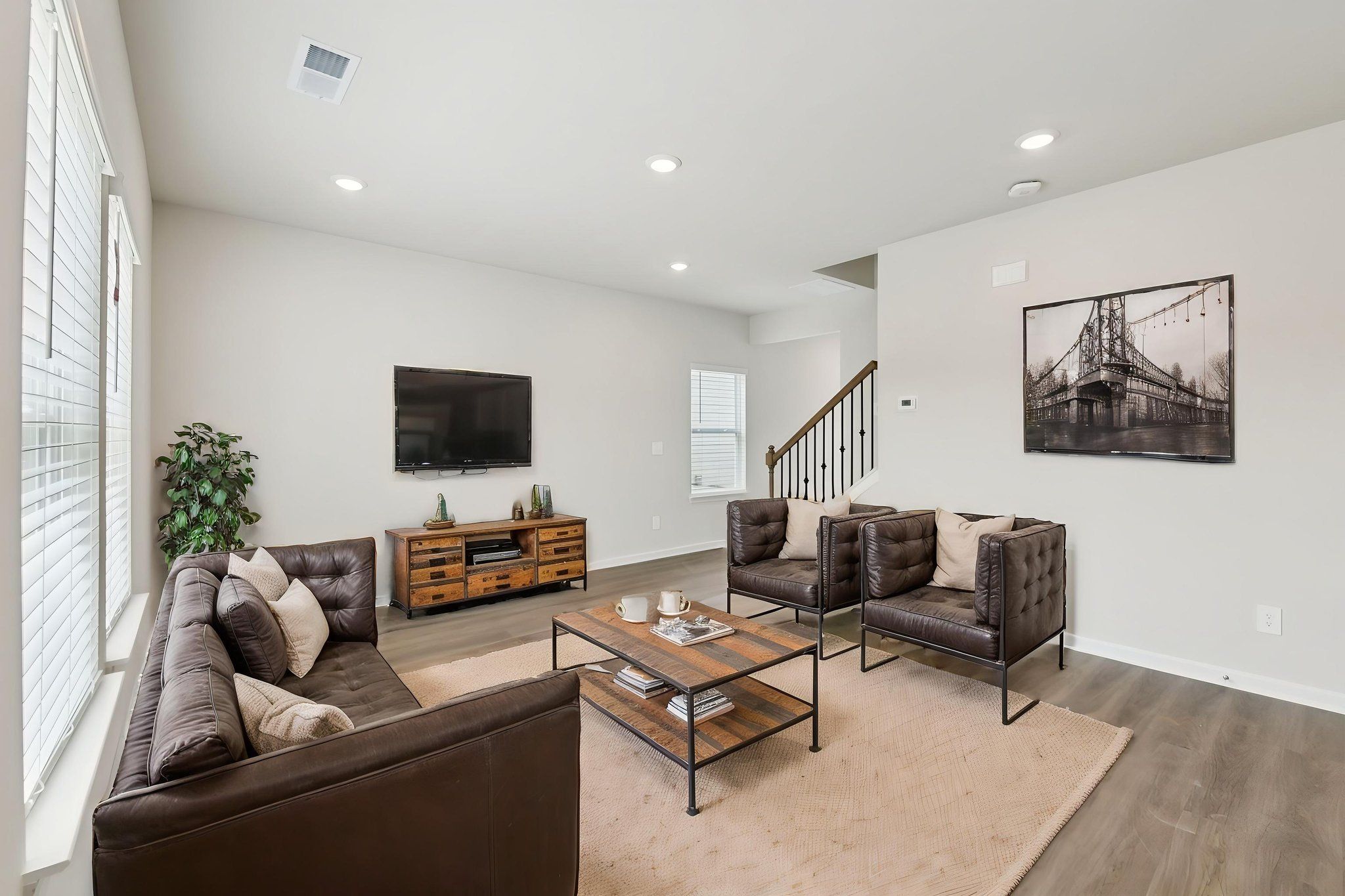 The Dallas floorplan with the Cozy Almond interior package modeled at Hawthorne Station.