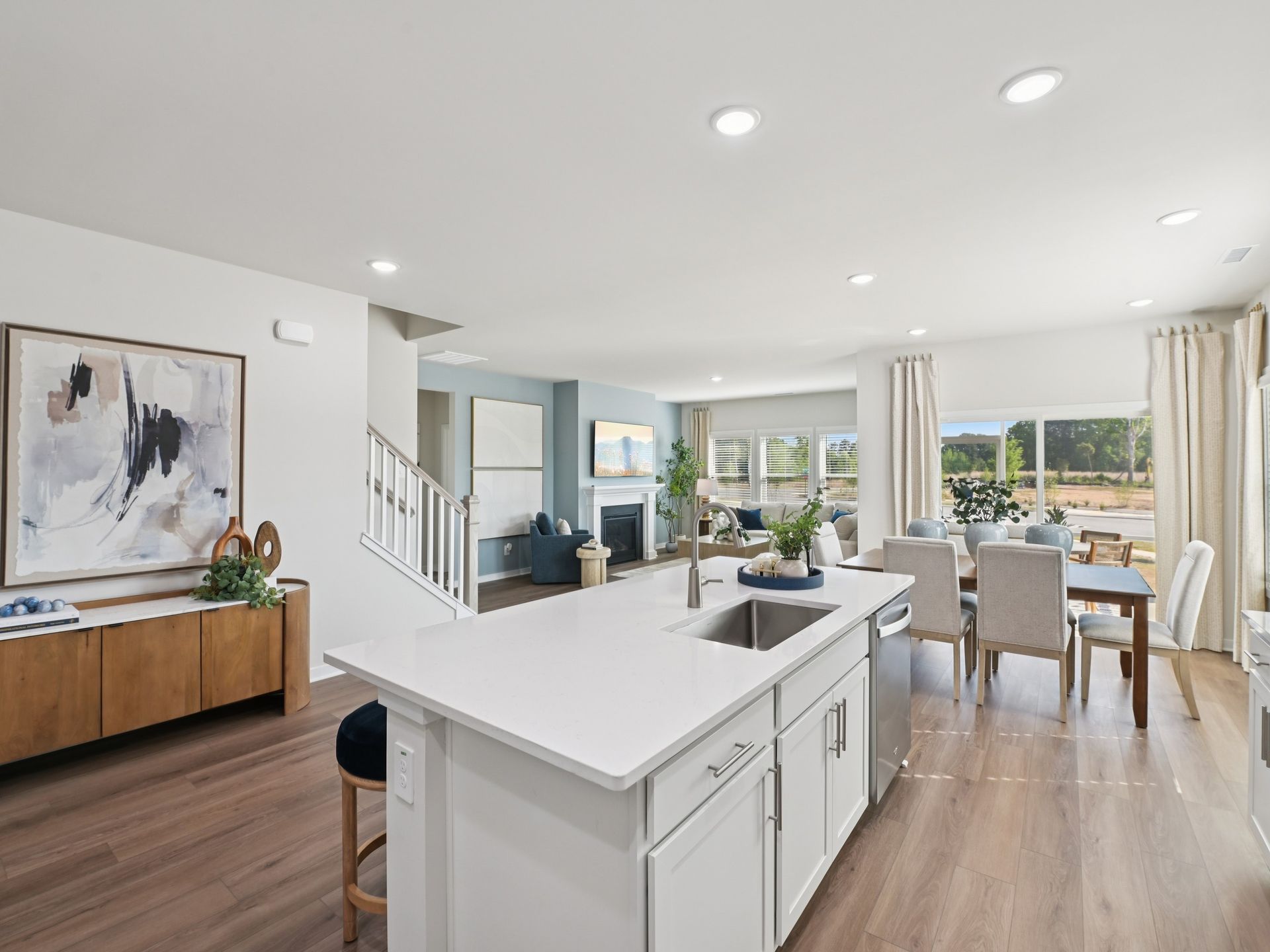 Kitchen in the Sherwood floorplan at a Meritage Homes community in Wendell, NC.