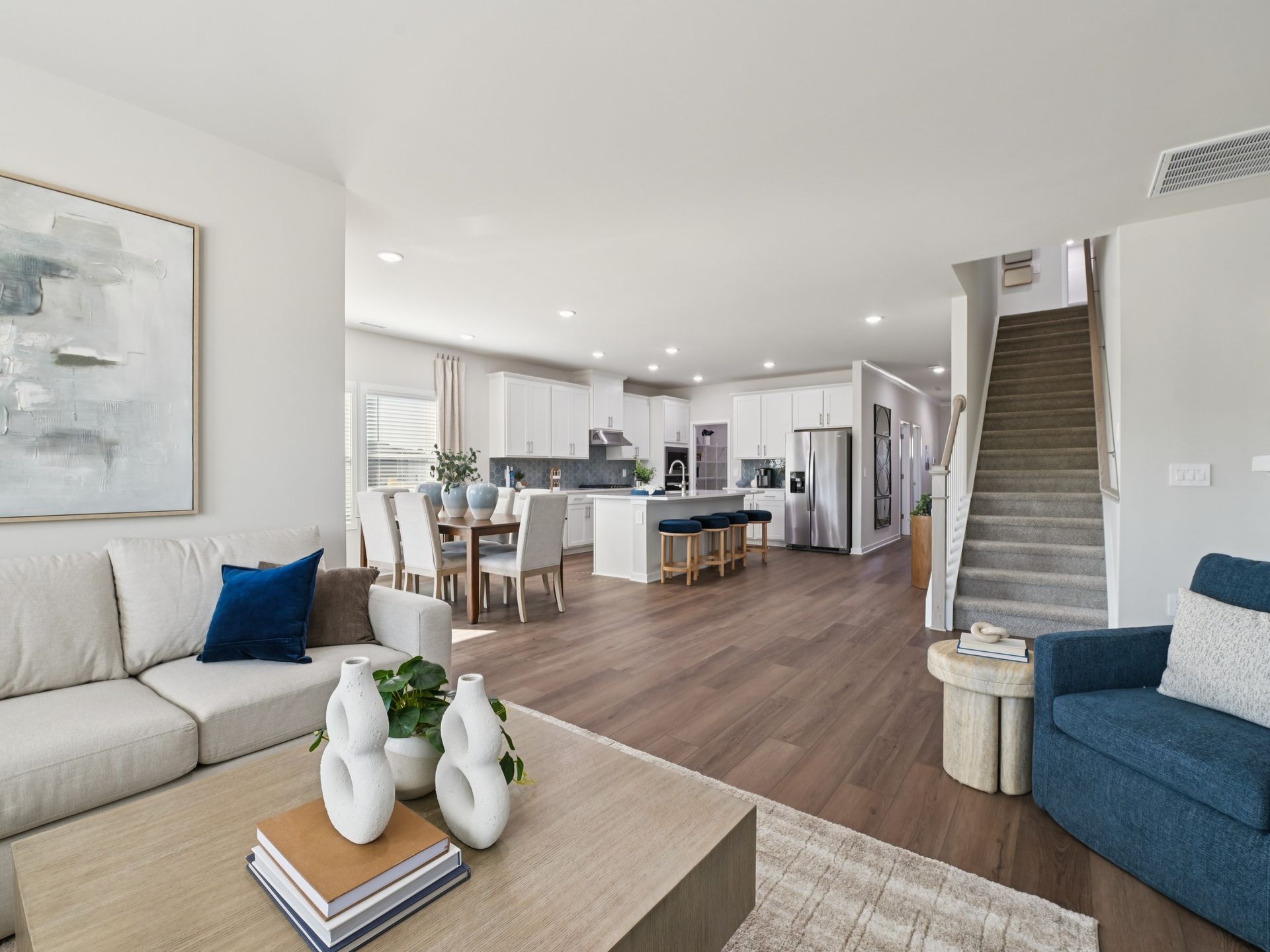 Great room in the Sherwood floorplan at a Meritage Homes community in Wendell, NC.