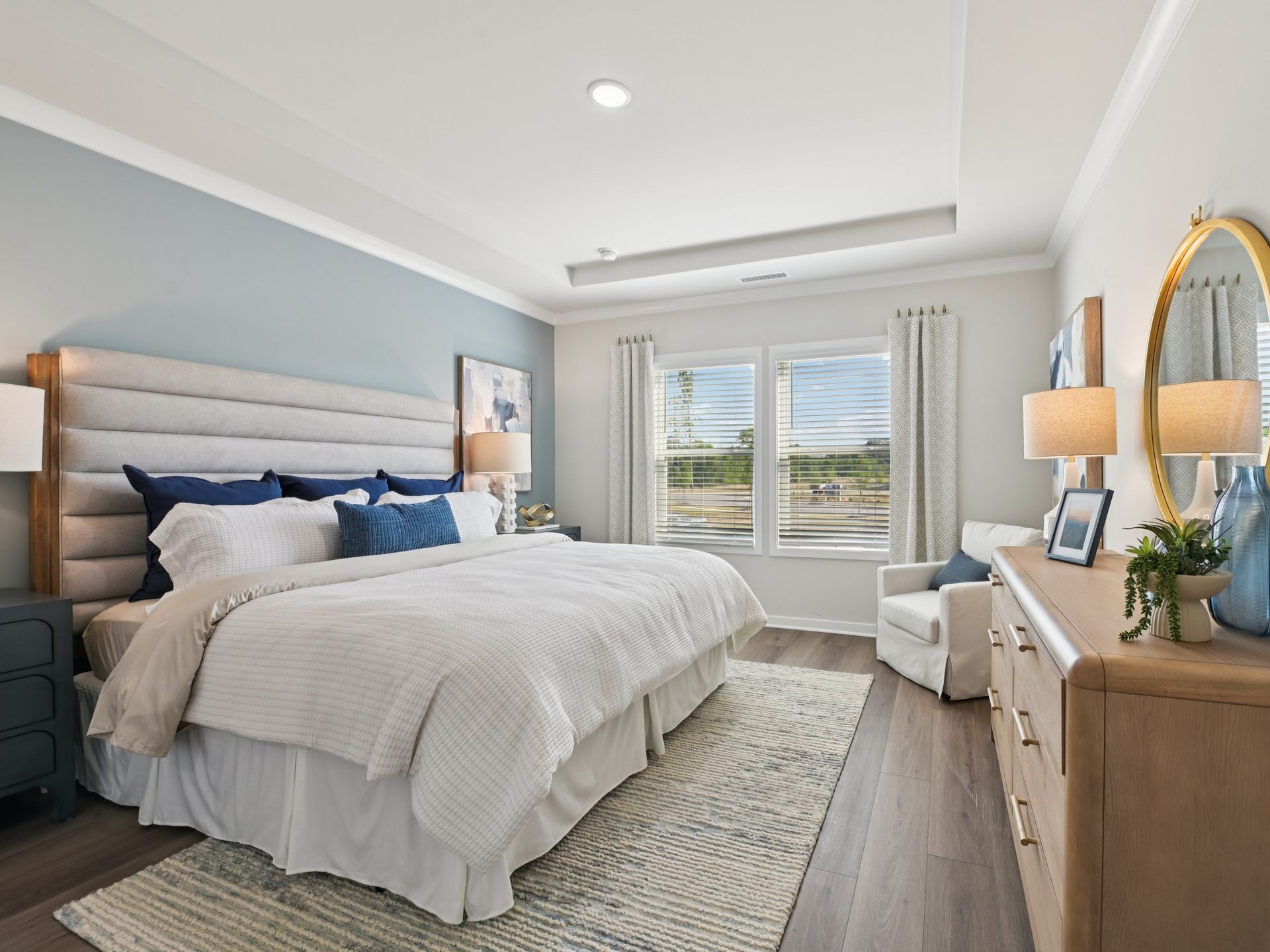 Primary bedroom in the Sherwood floorplan at a Meritage Homes community in Wendell, NC.