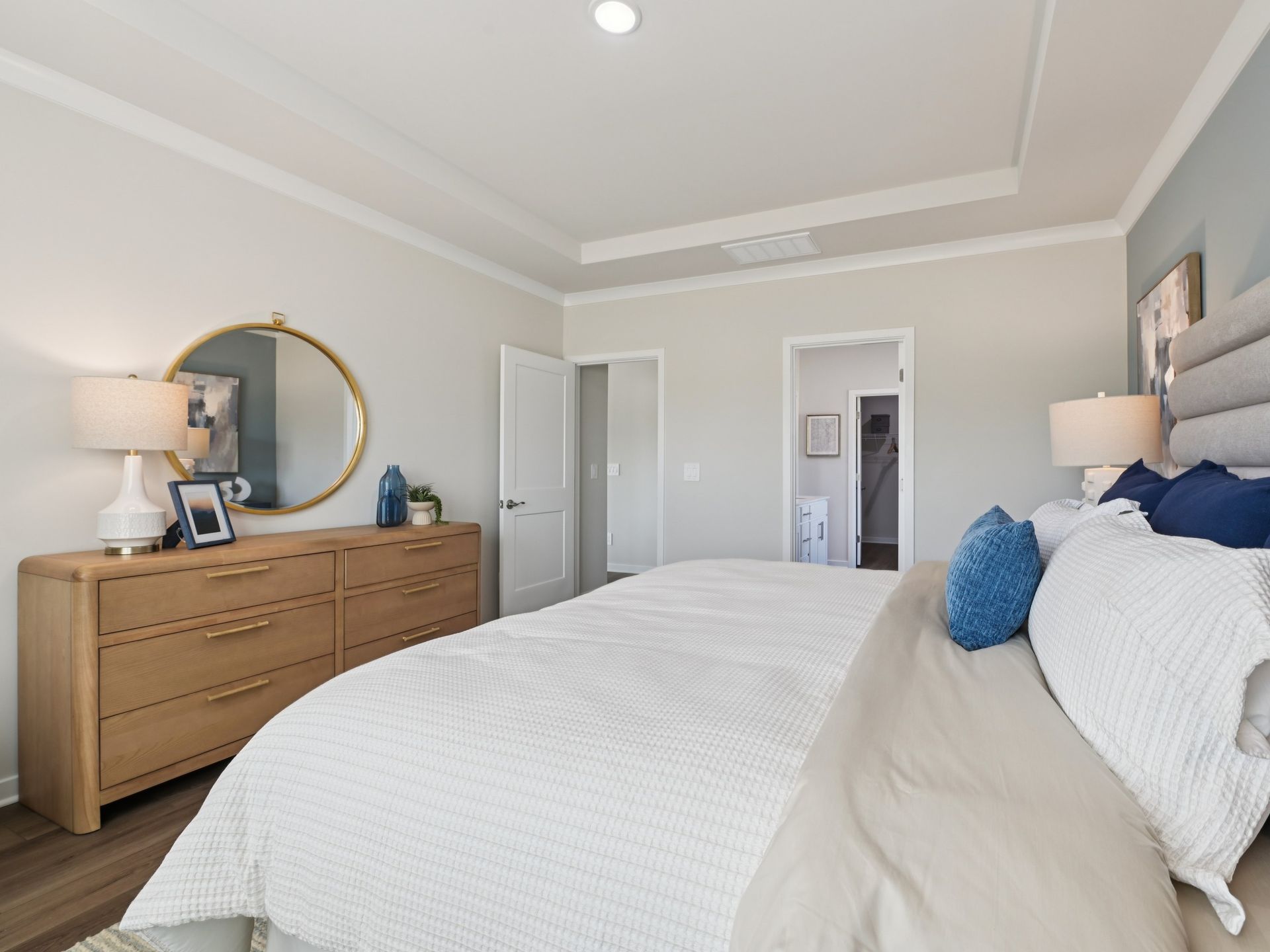 Primary bedroom in the Sherwood floorplan at a Meritage Homes community in Wendell, NC.