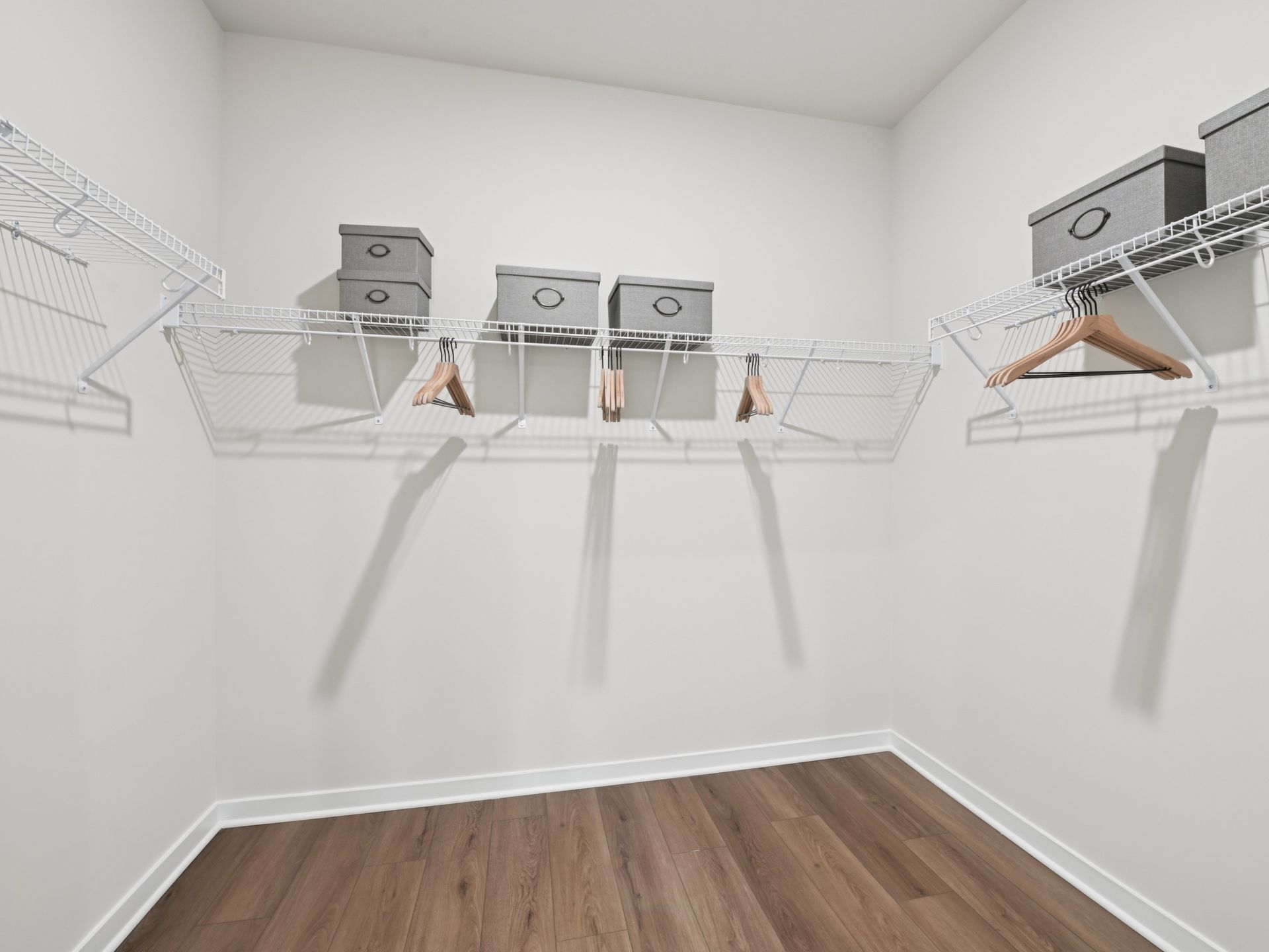 Walk-in closet in the Sherwood floorplan at a Meritage Homes community in Wendell, NC.