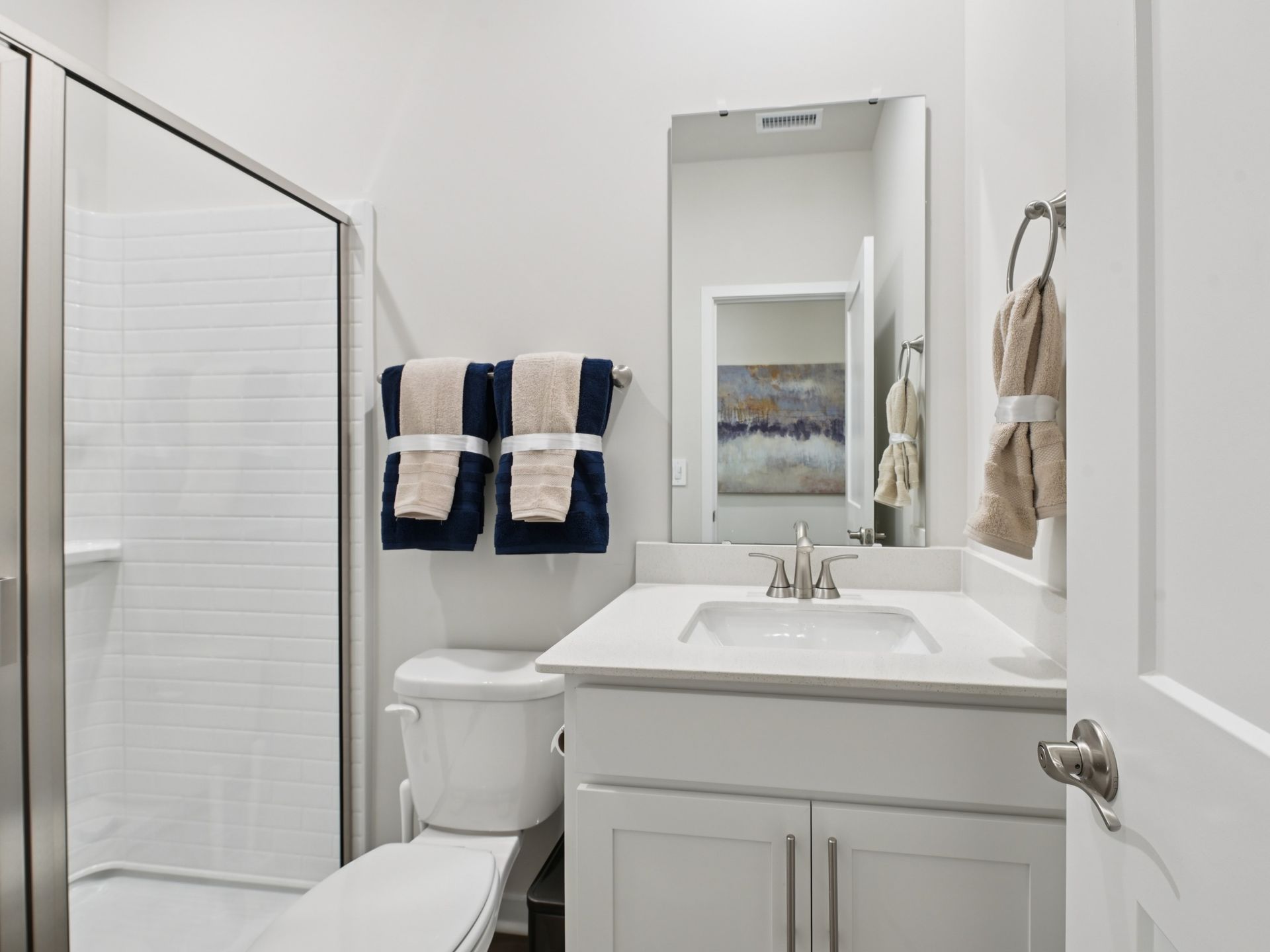 Secondary bathroom in the Sherwood floorplan at a Meritage Homes community in Wendell, NC.