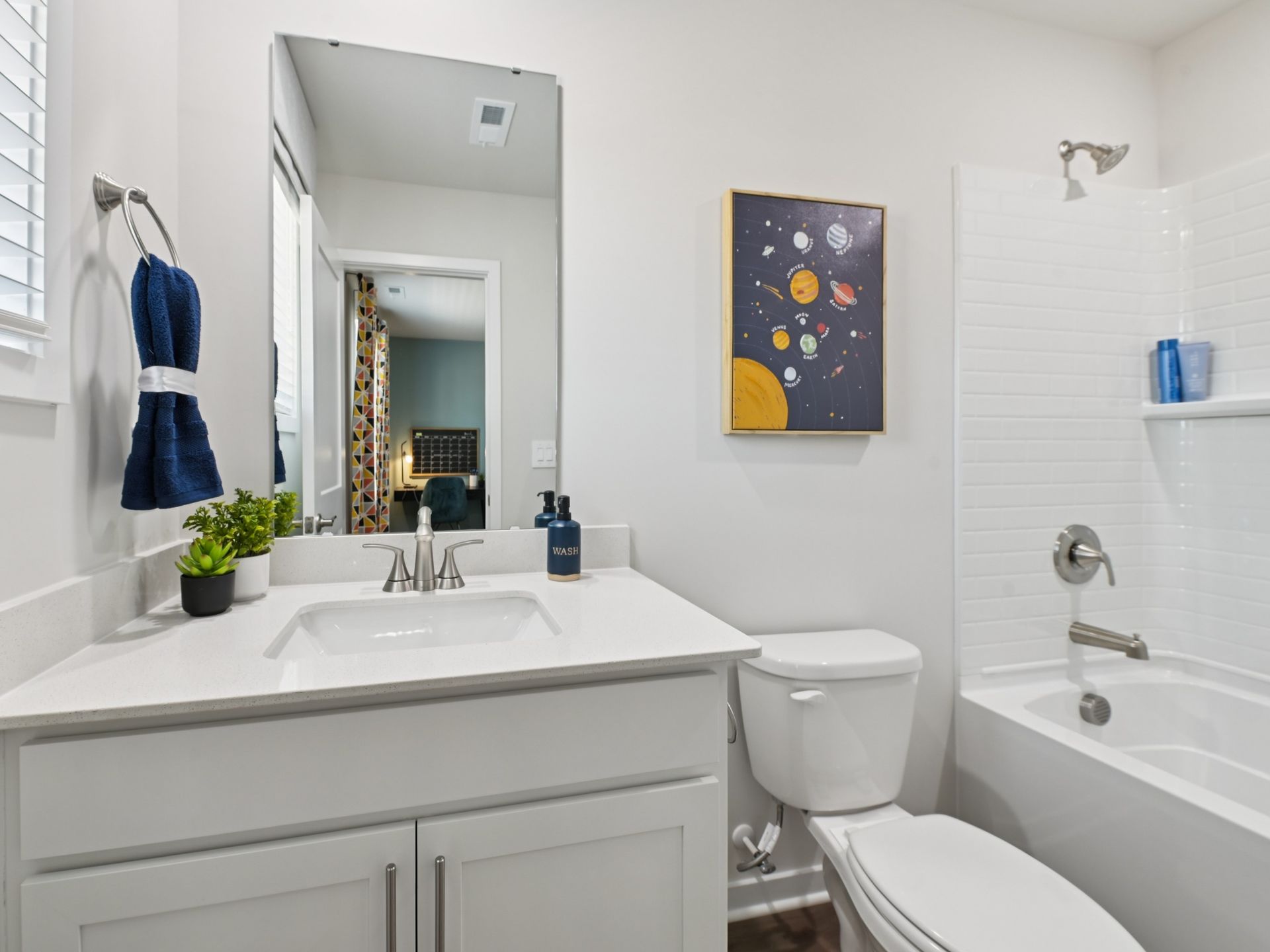 Secondary bathroom in the Sherwood floorplan at a Meritage Homes community in Wendell, NC.
