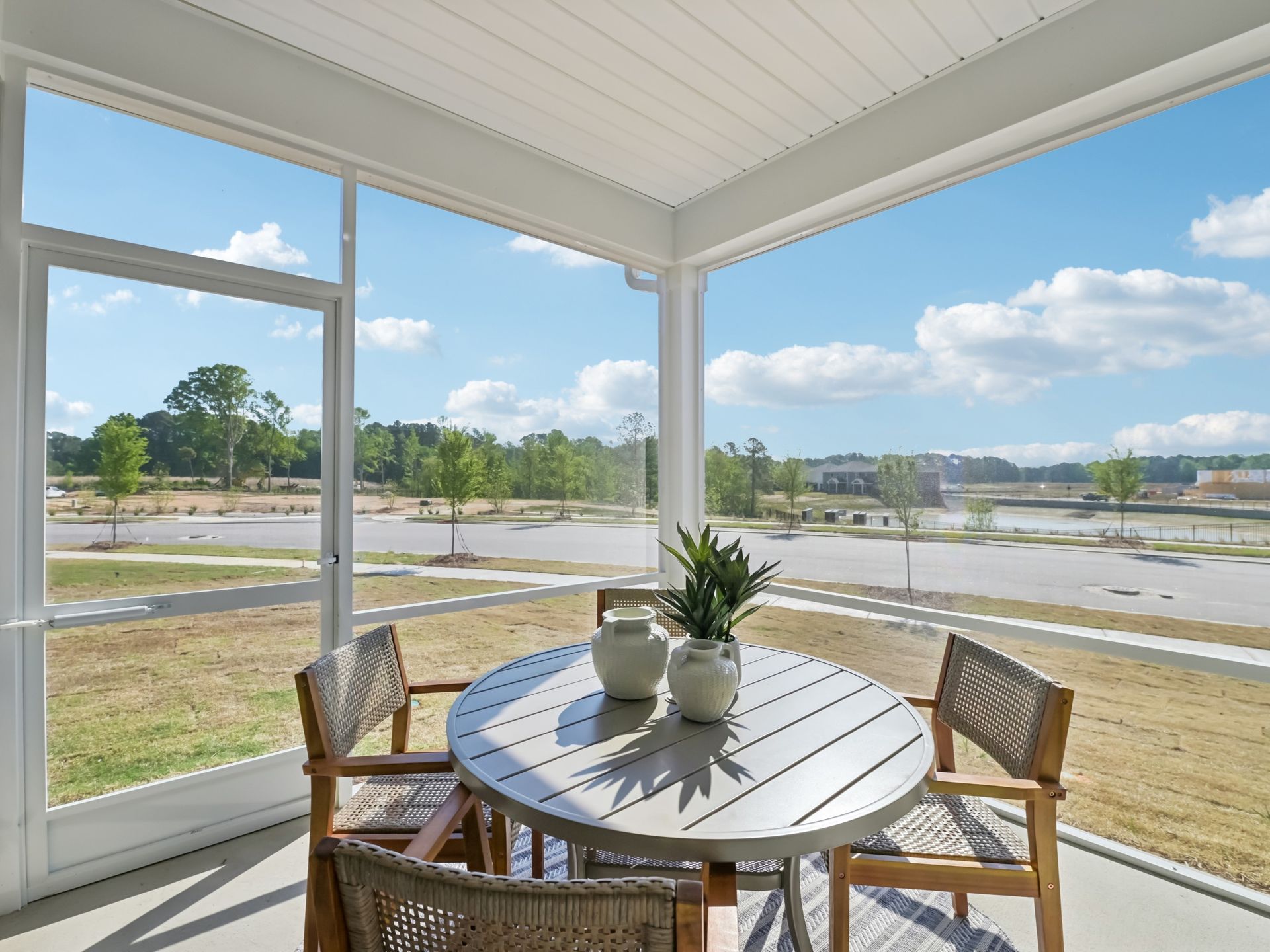 Screened-in patio in the Sherwood floorplan at a Meritage Homes community in Wendell, NC.