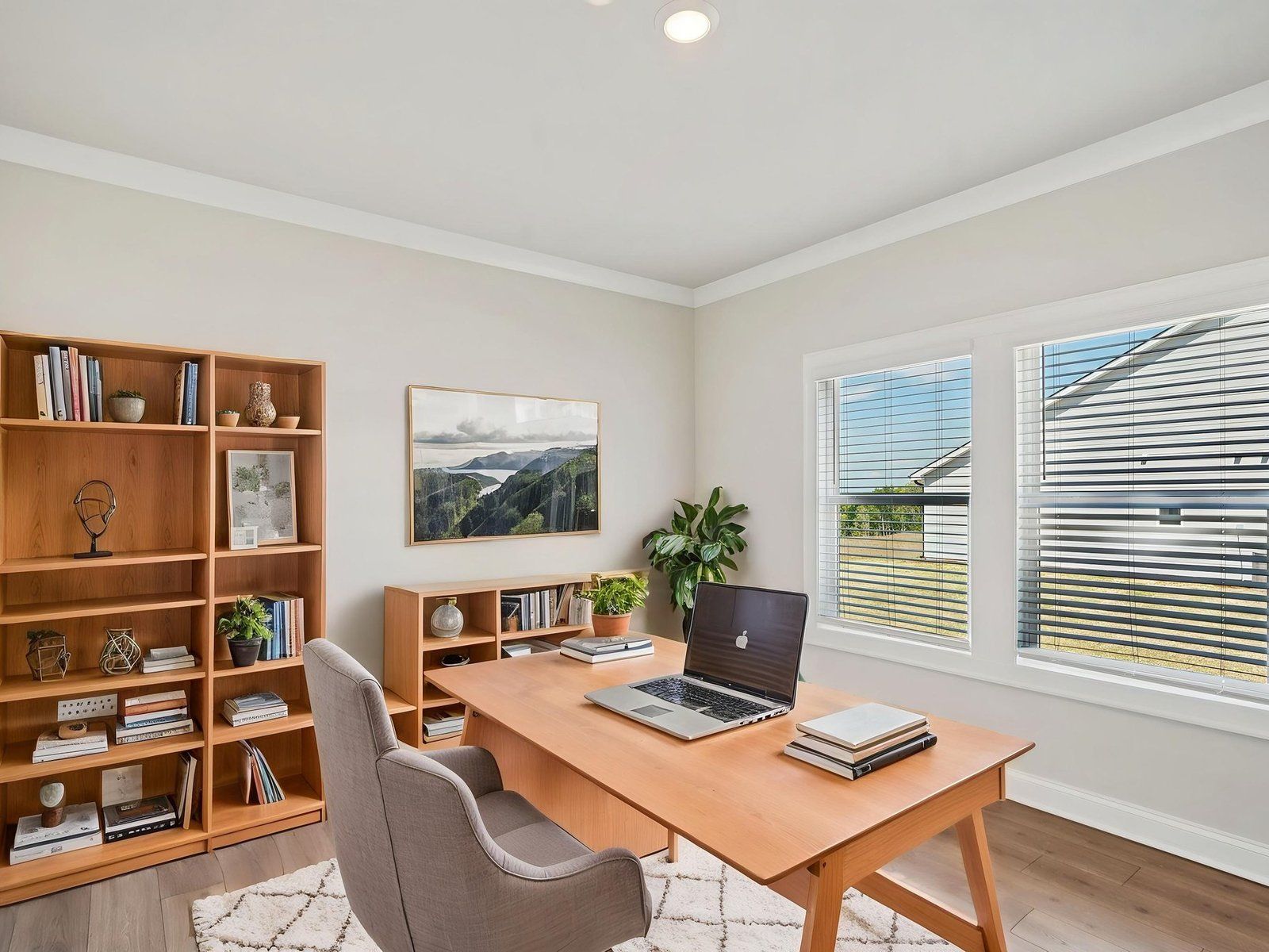 The Taylorsville floorplan with the Elegant Minimalism Linen interior package modeled at River Pointe.