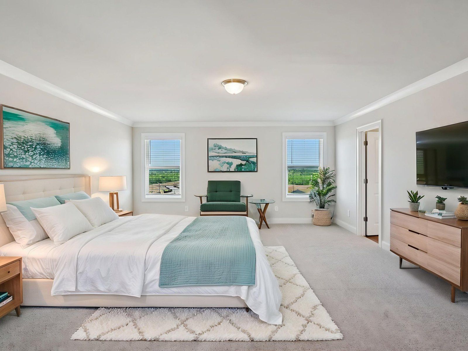 The Taylorsville floorplan with the Elegant Minimalism Linen interior package modeled at River Pointe.