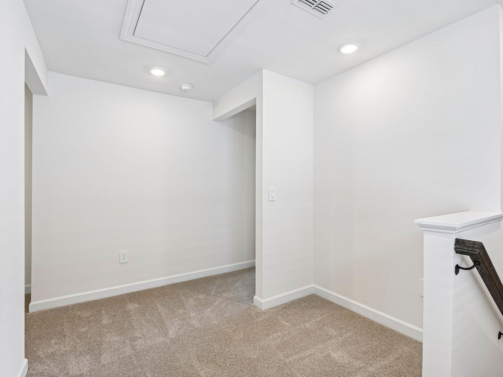 The upstairs loft conveniently leads to each bedroom.