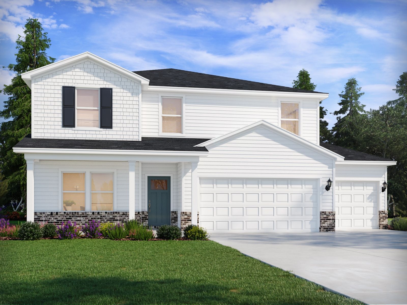 Chatham elevation rendering at a Meritage Homes community in Zebulon, NC.