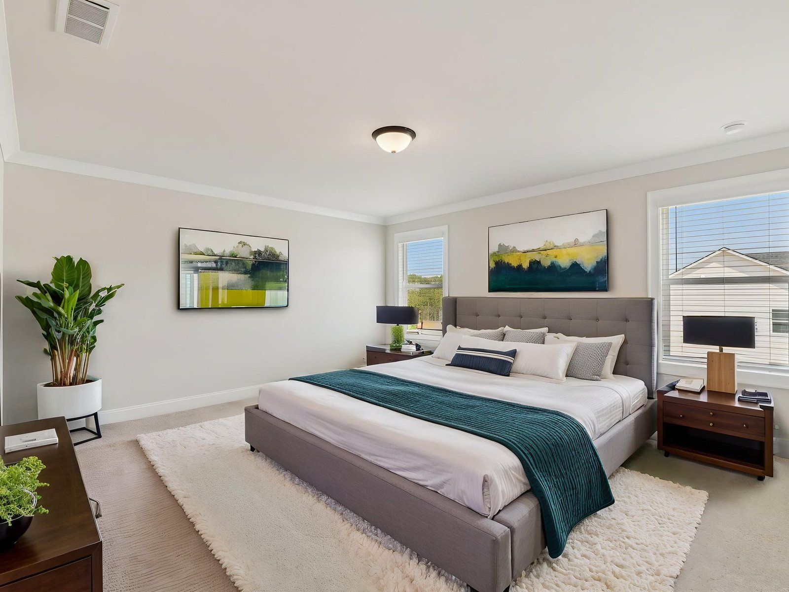 The Johnson floorplan with the Relaxed Transitional Linen interior package modeled at River Pointe.