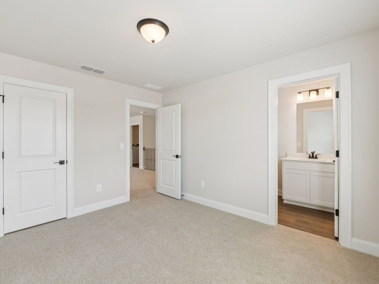 The Johnson floorplan with the Relaxed Transitional Linen interior package modeled at River Pointe.