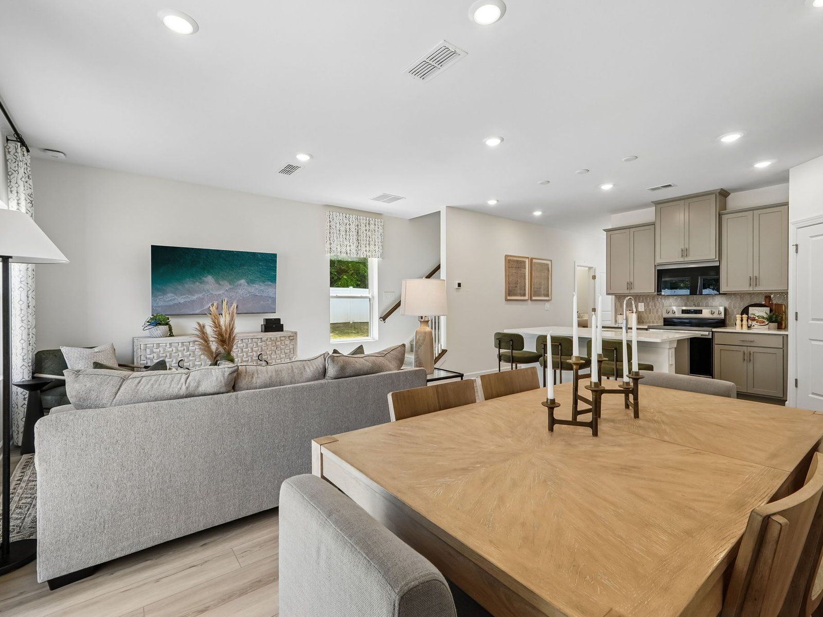 Host elegant dinner parties in the dining space.