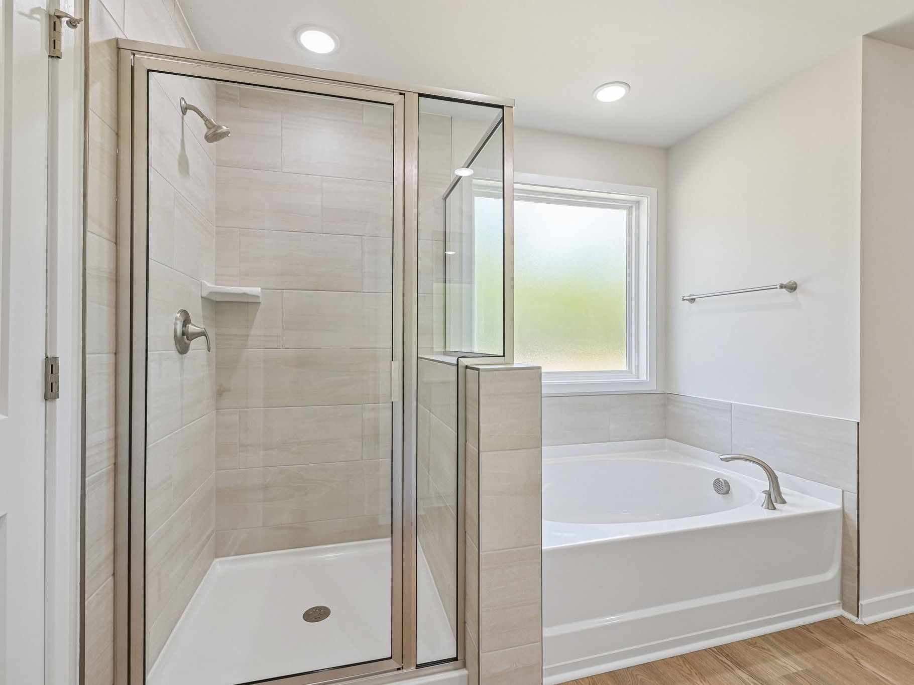 Primary bathroom in the Taylorsville floorplan at a Meritage Homes community in Wendell, NC.