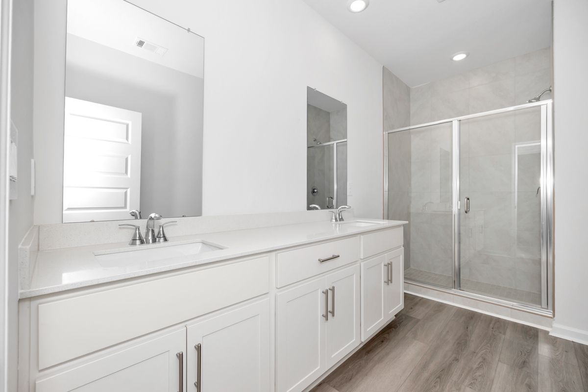 The Manchester floorplan with the Fresh Limestone interior package.