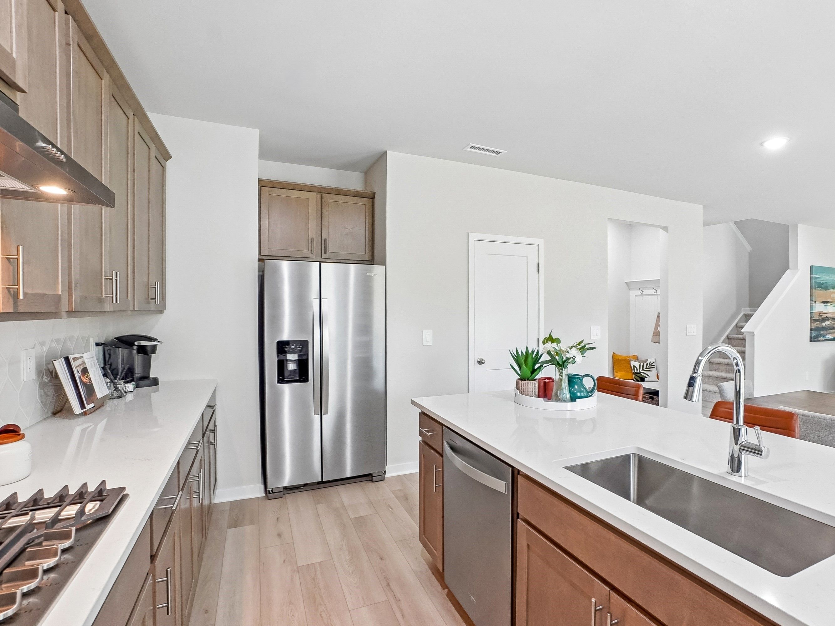 Kitchen in the Wilson floorplan at a Meritage Homes community in Zebulon, NC.