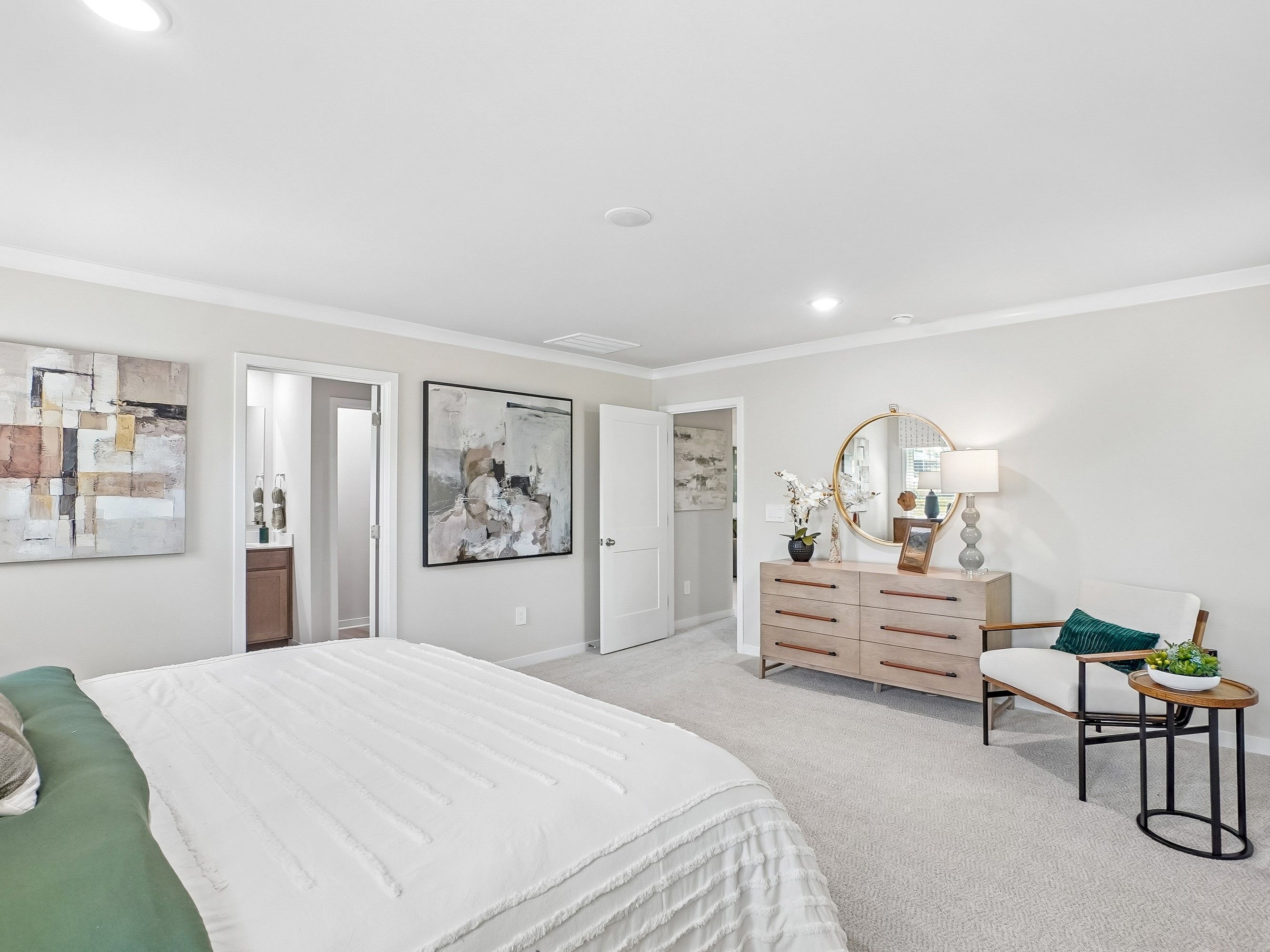 Primary bedroom in the Wilson floorplan at a Meritage Homes community in Zebulon, NC.