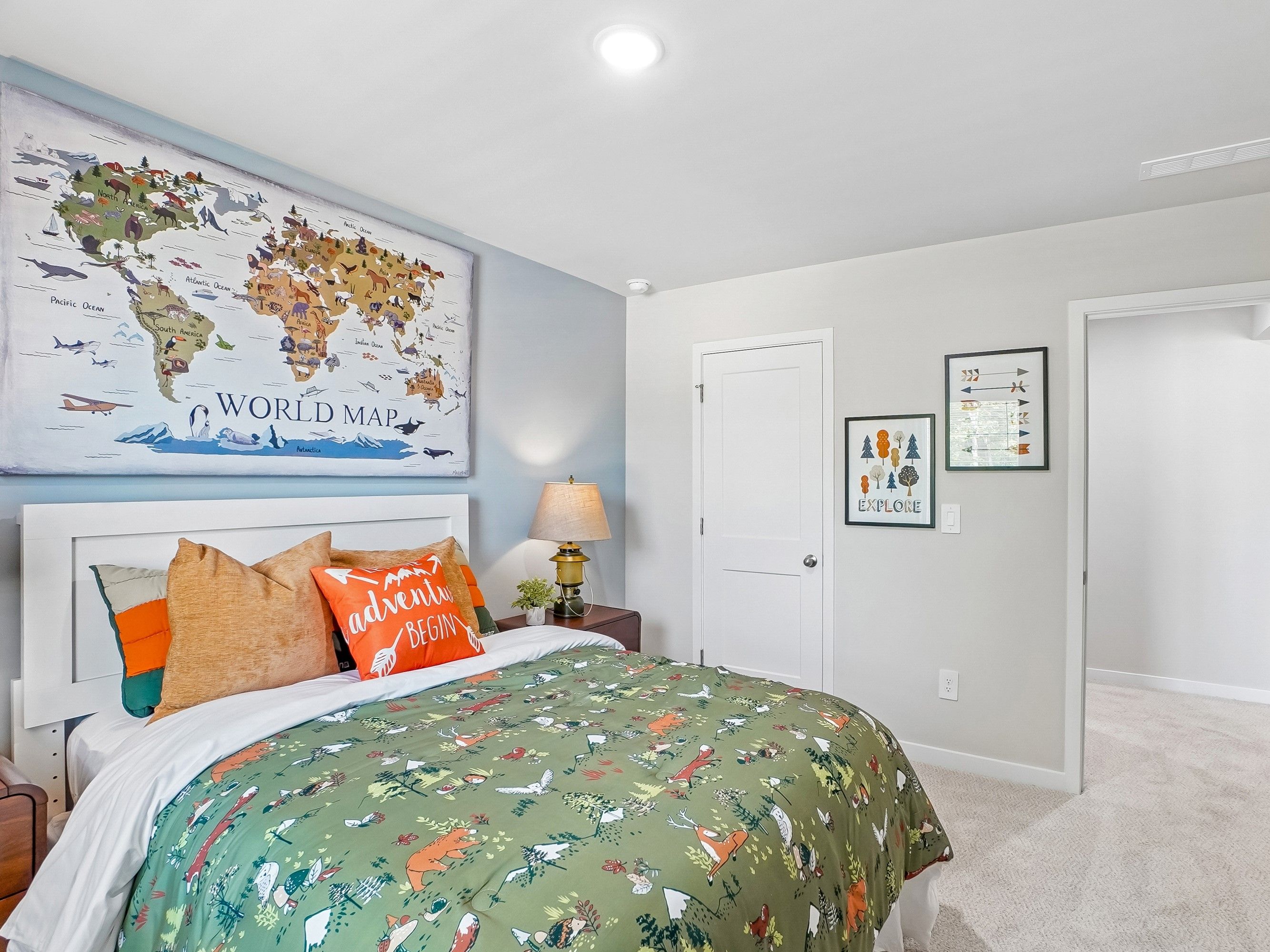 Secondary bedroom in the Wilson floorplan at a Meritage Homes community in Zebulon, NC.