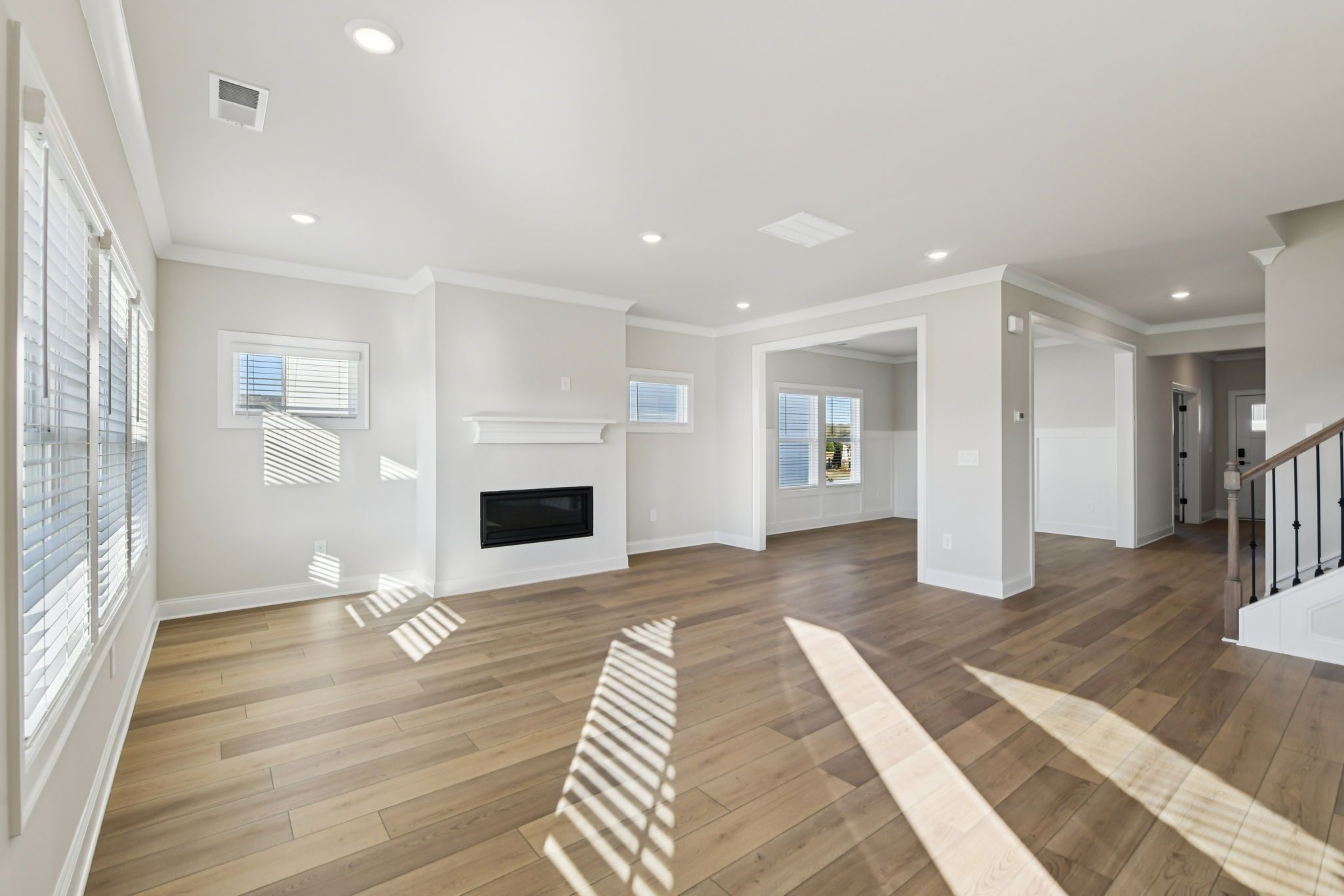 The Redford floorplan with the Fresh Artisan Harbor interior package modeled at Vines at Mill Creek.