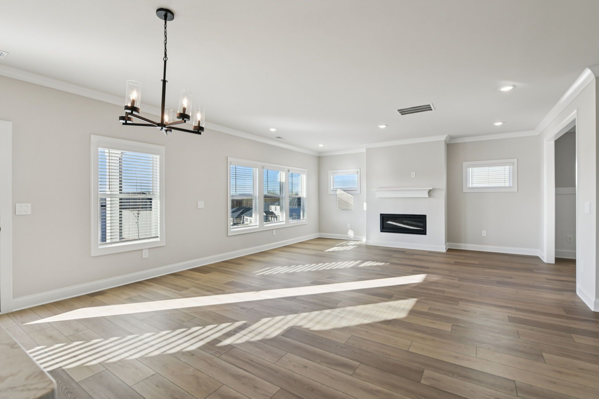 The Redford floorplan with the Fresh Artisan Harbor interior package modeled at Vines at Mill Creek.