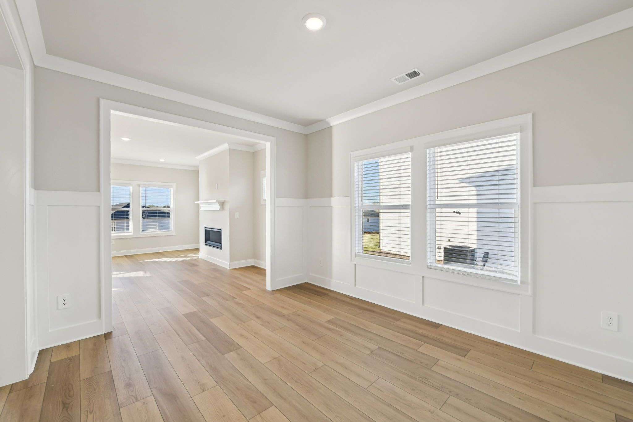 The Redford floorplan with the Fresh Artisan Harbor interior package modeled at Vines at Mill Creek.