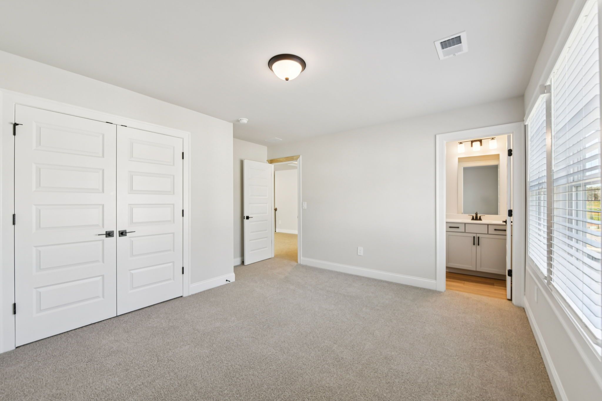 The Redford floorplan with the Fresh Artisan Harbor interior package modeled at Vines at Mill Creek.