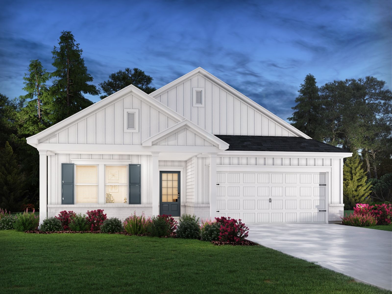 The Gibson floorplan with Elevation F modeled at Northwoods at Mirror Lake.
