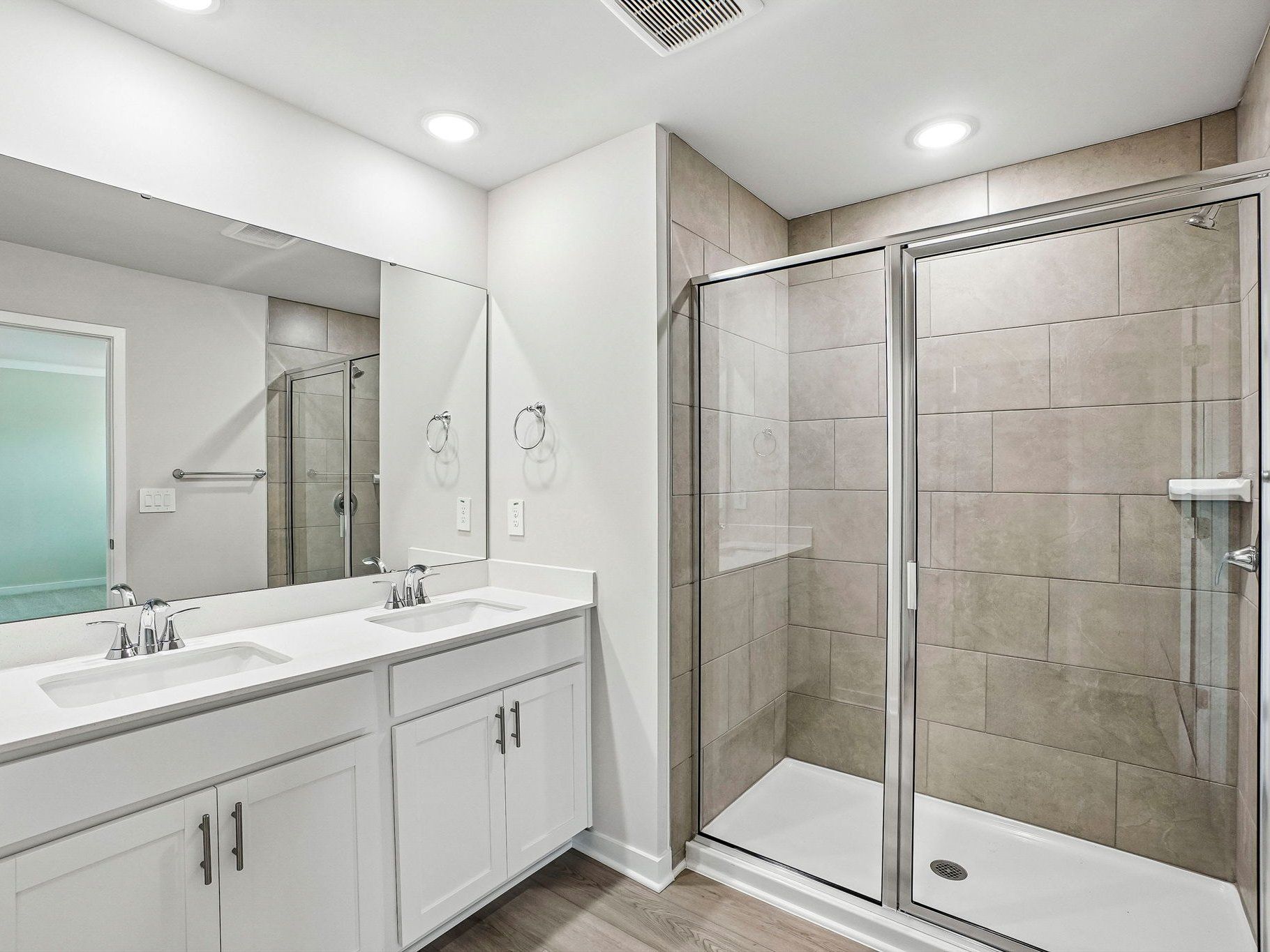 Primary bathroom in the Wilson floorplan at a Meritage Homes community in Clayton, NC.