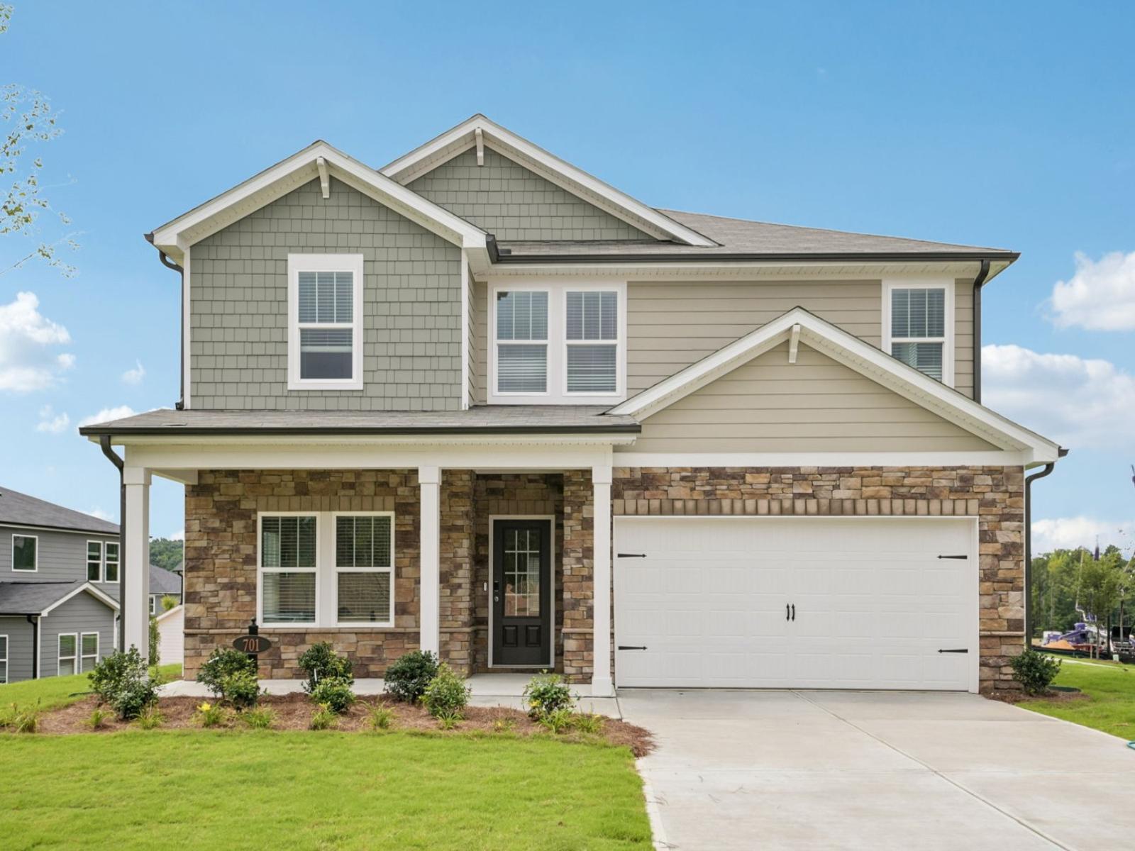 The Chatham floorplan with Elevation J modeled at Northwoods at Mirror Lake.