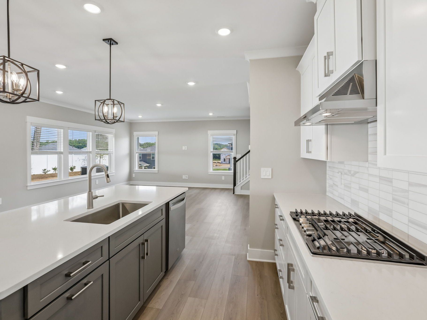 Kitchen in the Brentwood floorplan at a Meritage Homes community in Raleigh, NC.