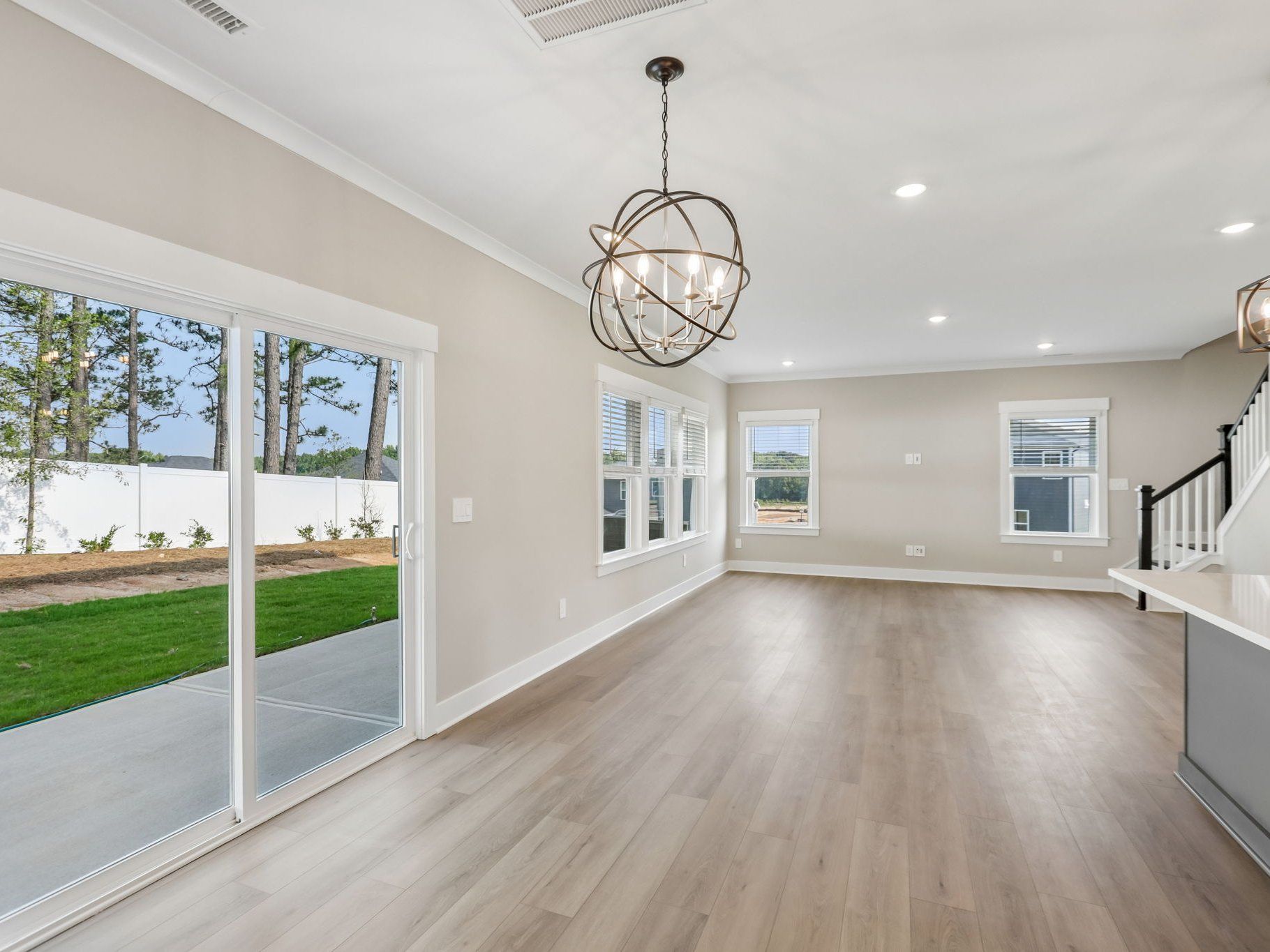 Great room in the Brentwood floorplan at a Meritage Homes community in Raleigh, NC.