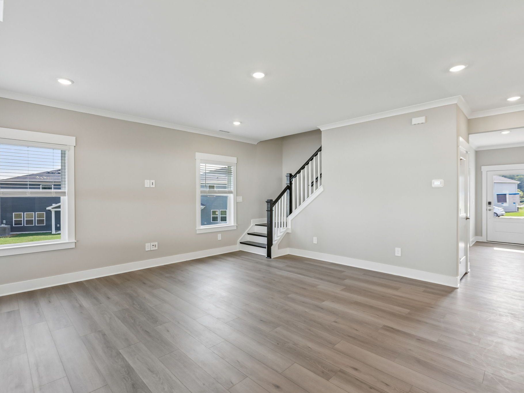Great room in the Brentwood floorplan at a Meritage Homes community in Raleigh, NC.