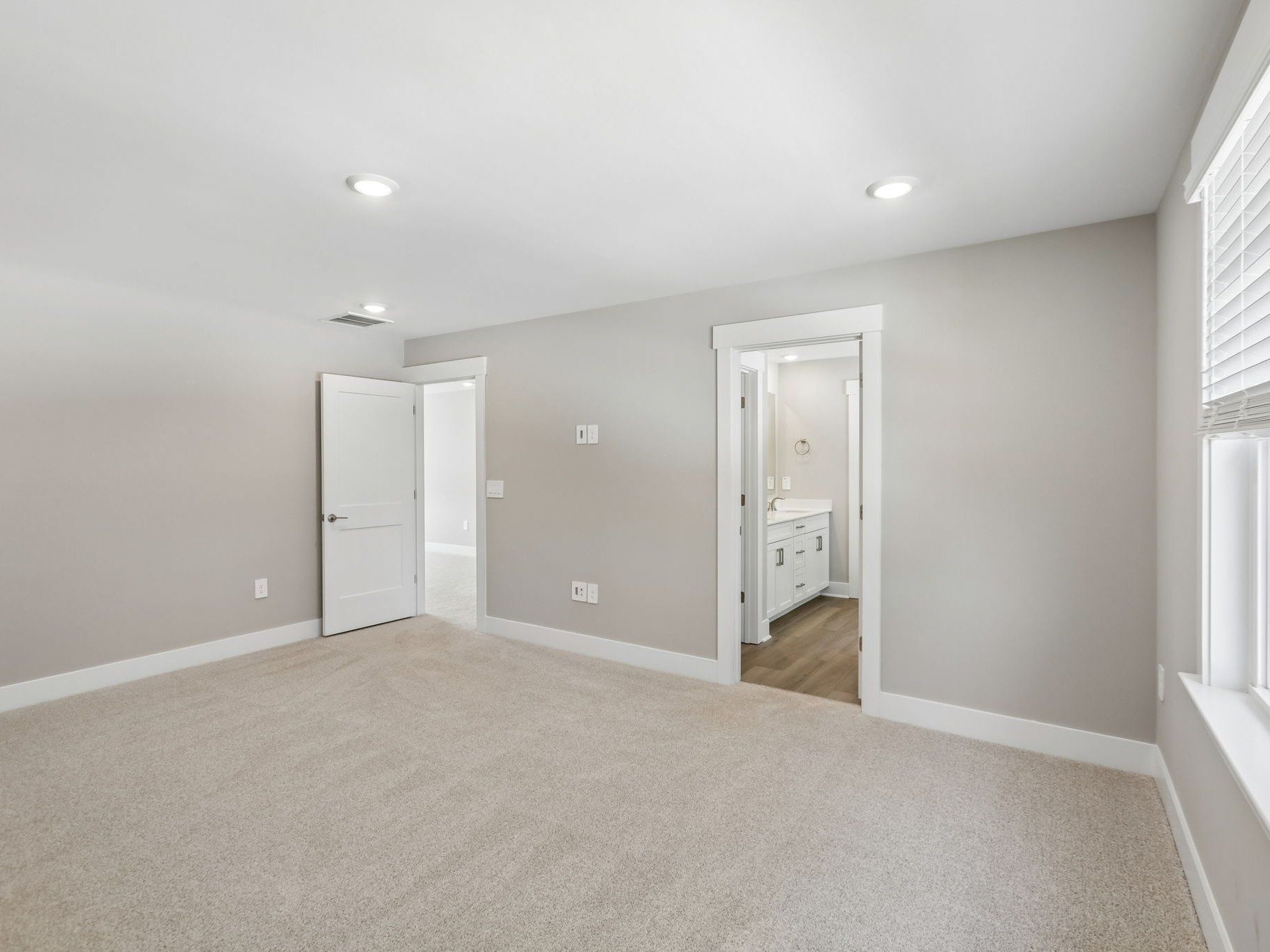 Primary bedroom in the Brentwood floorplan at a Meritage Homes community in Raleigh, NC.