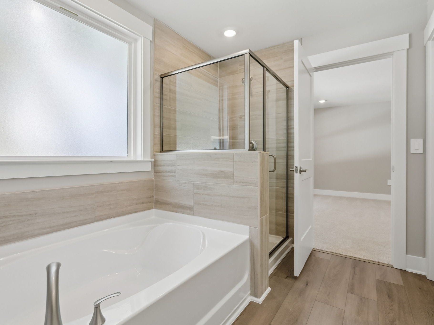 Primary bathroom in the Brentwood floorplan at a Meritage Homes community in Raleigh, NC.