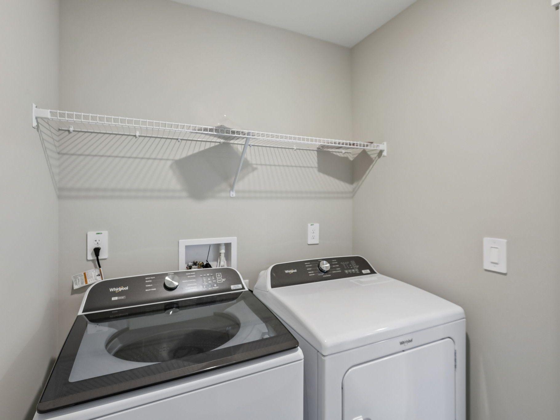 Laundry room in the Brentwood floorplan at a Meritage Homes community in Raleigh, NC.