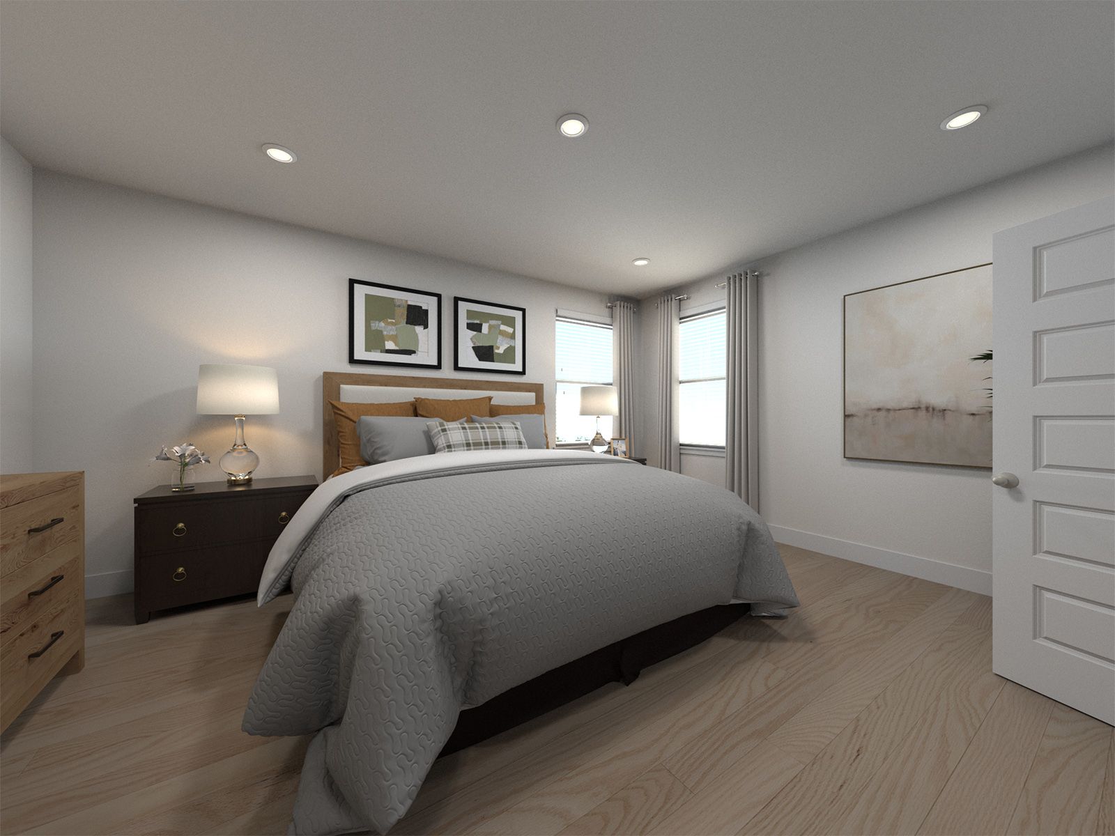 Primary bedroom in the Fraser floorplan.