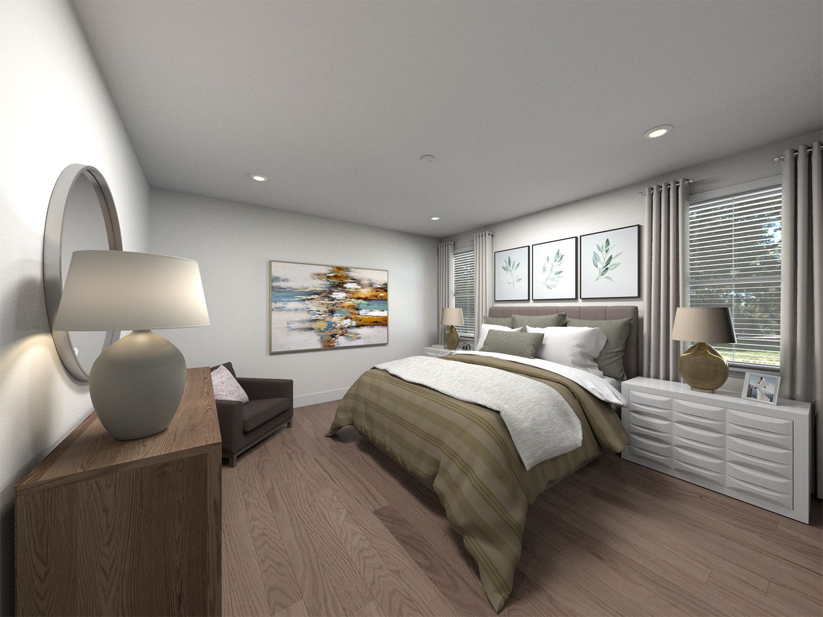 Primary bedroom in the Mackenzie floorplan.