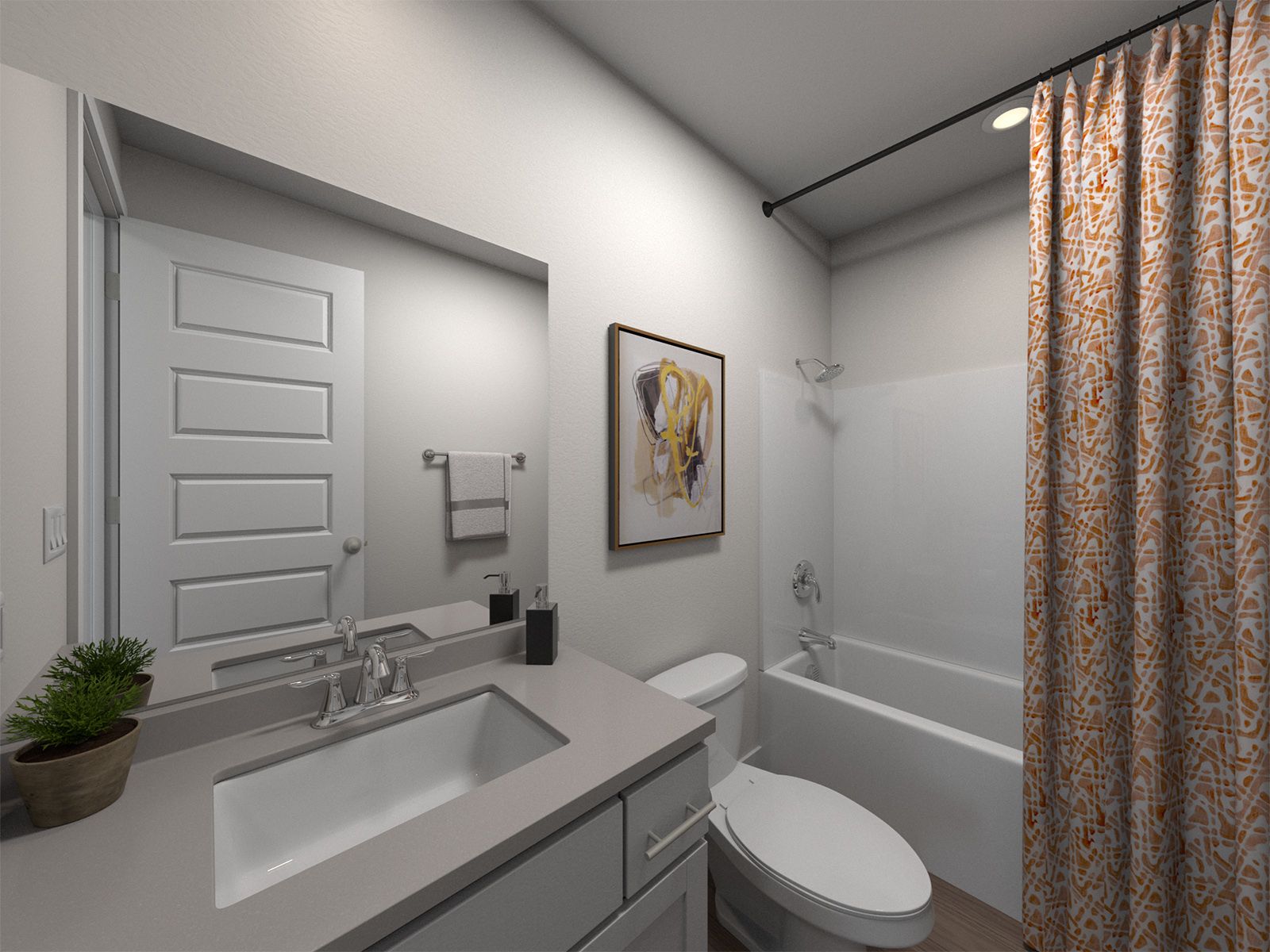 Secondary bathroom in the Mackenzie floorplan.