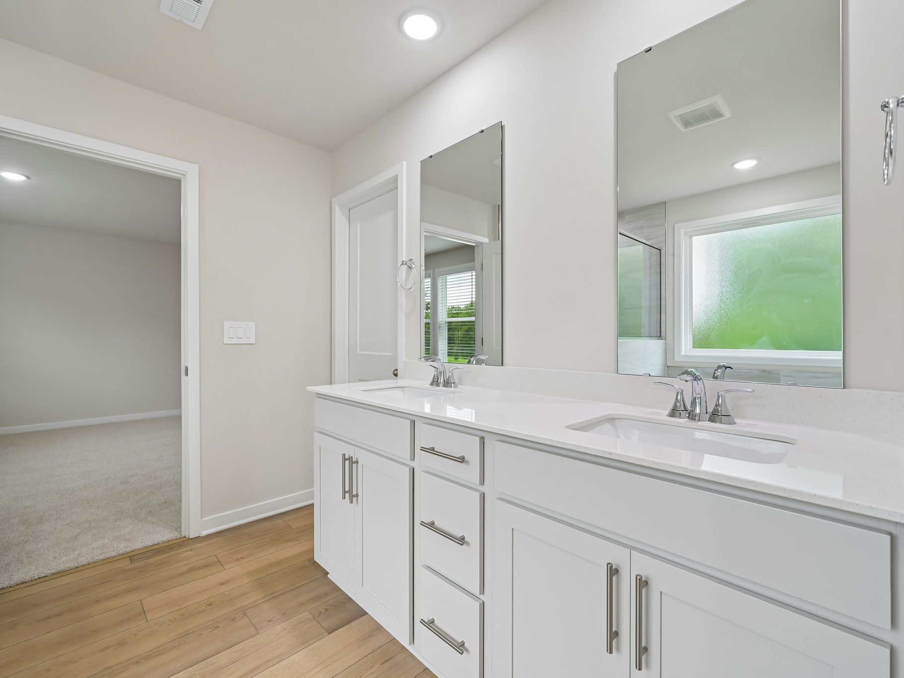 Primary bathroom in the Chatham floorplan at a Meritage Homes community in Wendell, NC.
