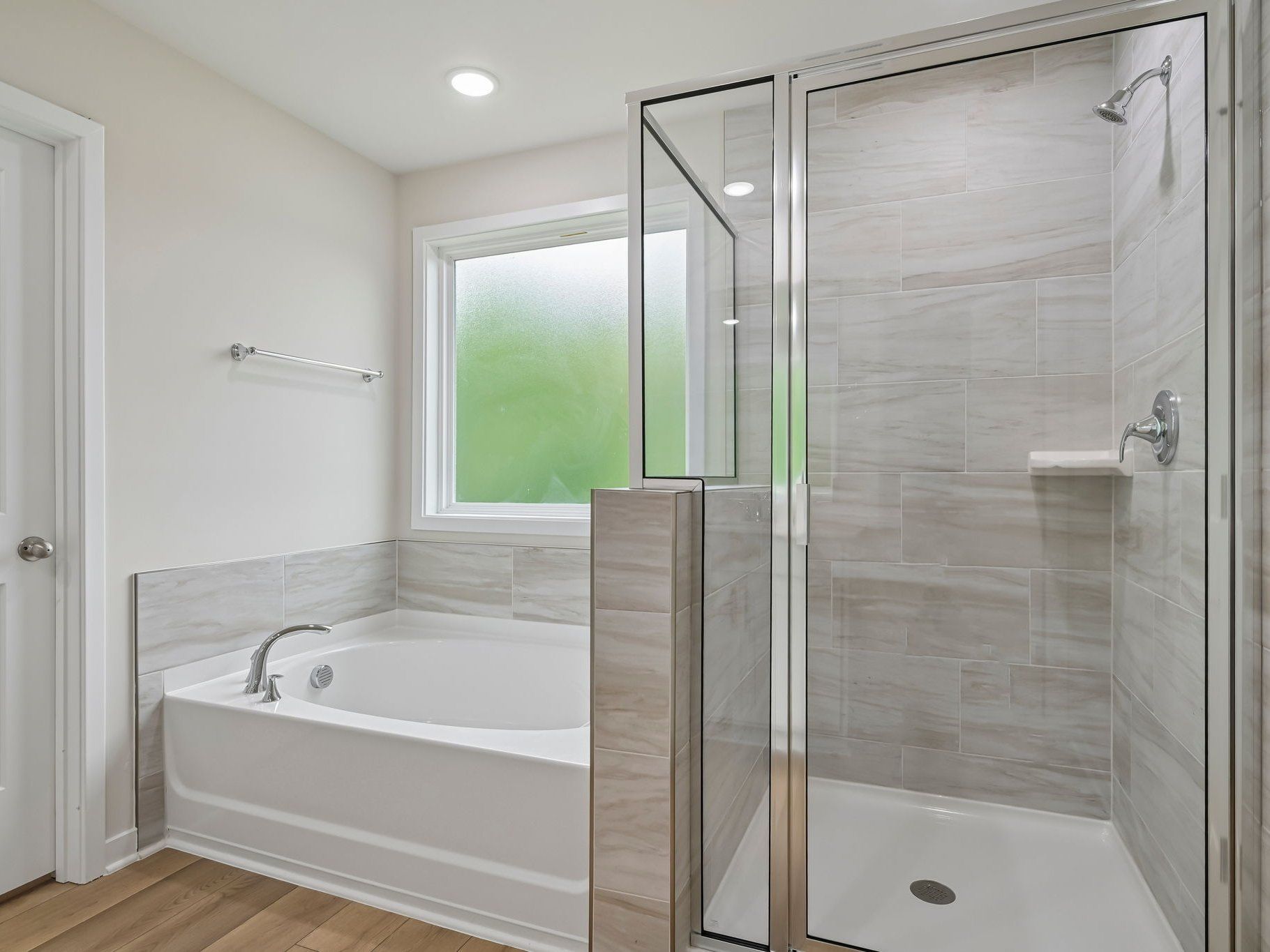 Primary bathroom in the Chatham floorplan at a Meritage Homes community in Wendell, NC.