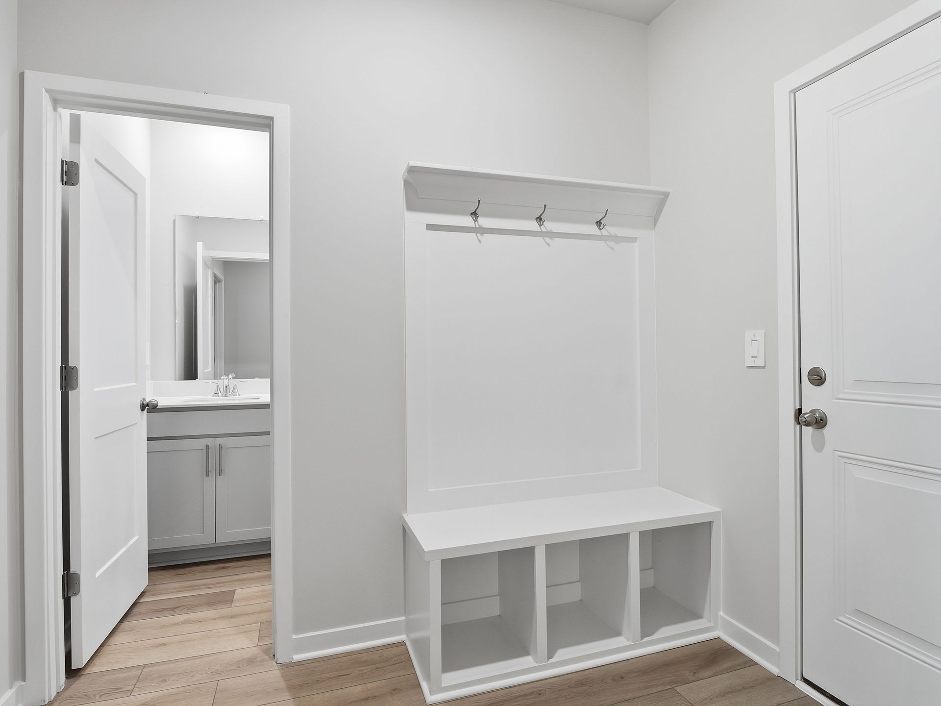 Drop zone in the Johnson floorplan at a Meritage Homes community in Wendell, NC.