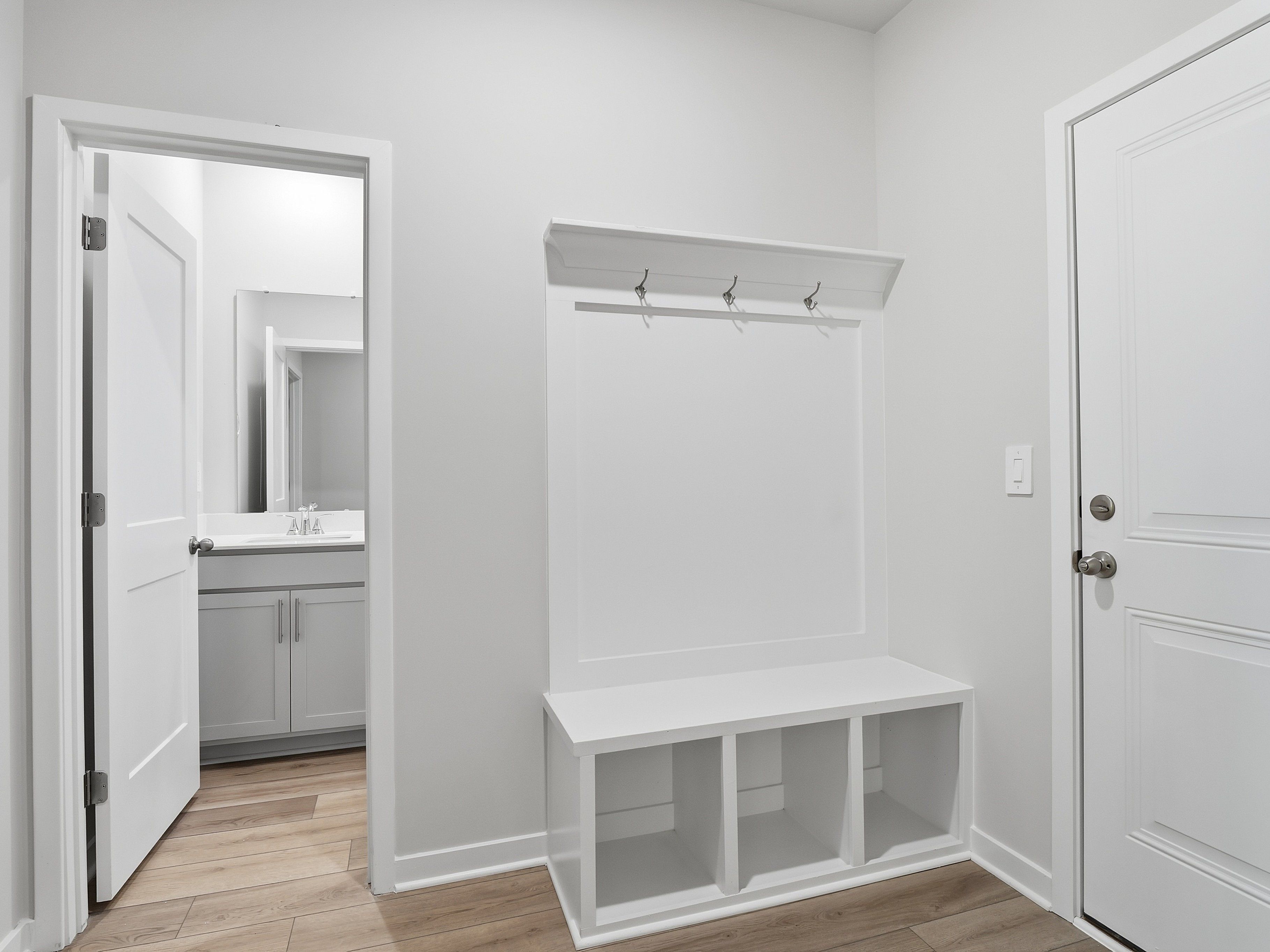 Drop zone in the Johnson floorplan at a Meritage Homes community in Wendell, NC.