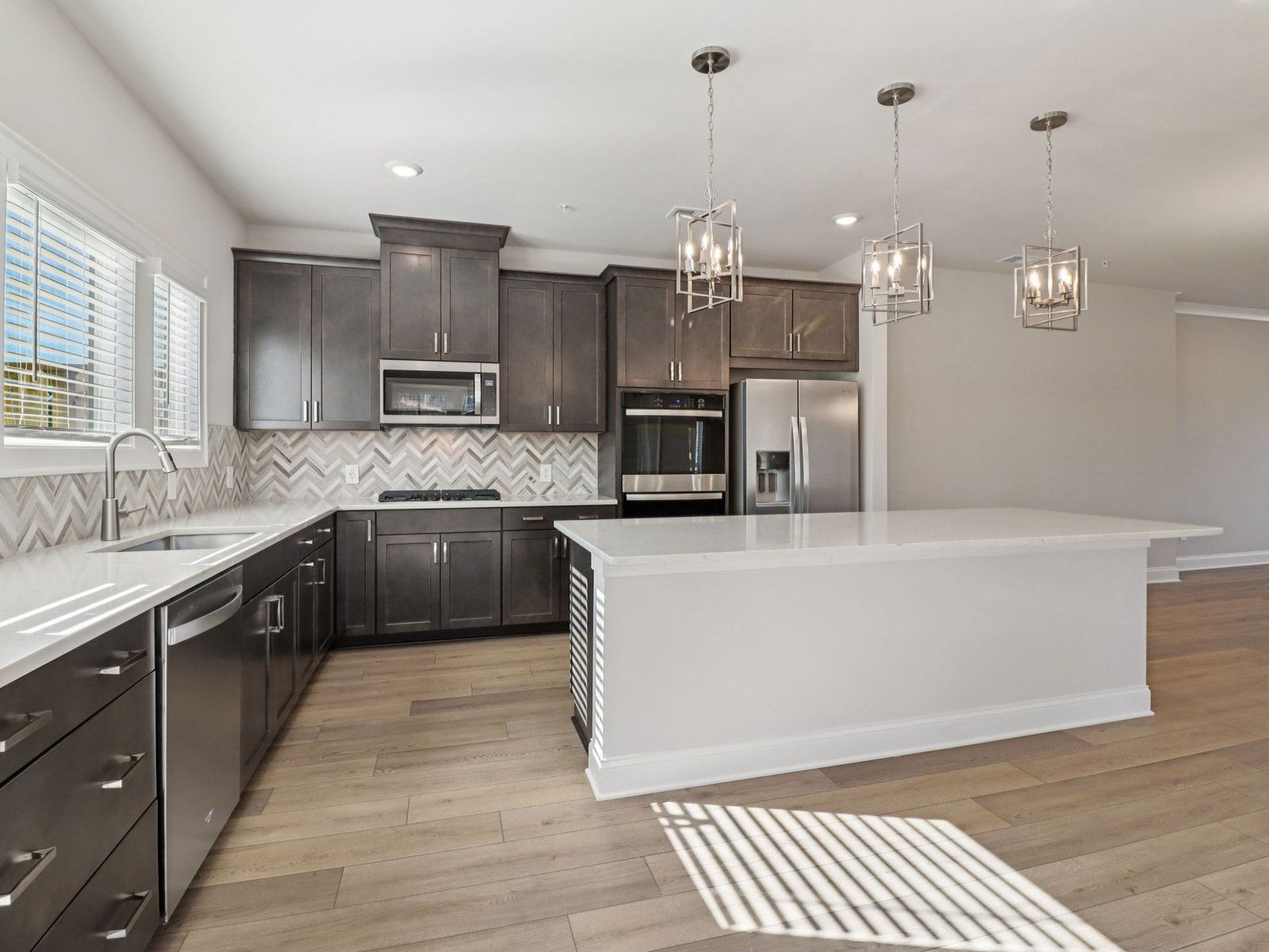 The Leighton End Unit floorplan with the Modern Rustic Slate interior package.