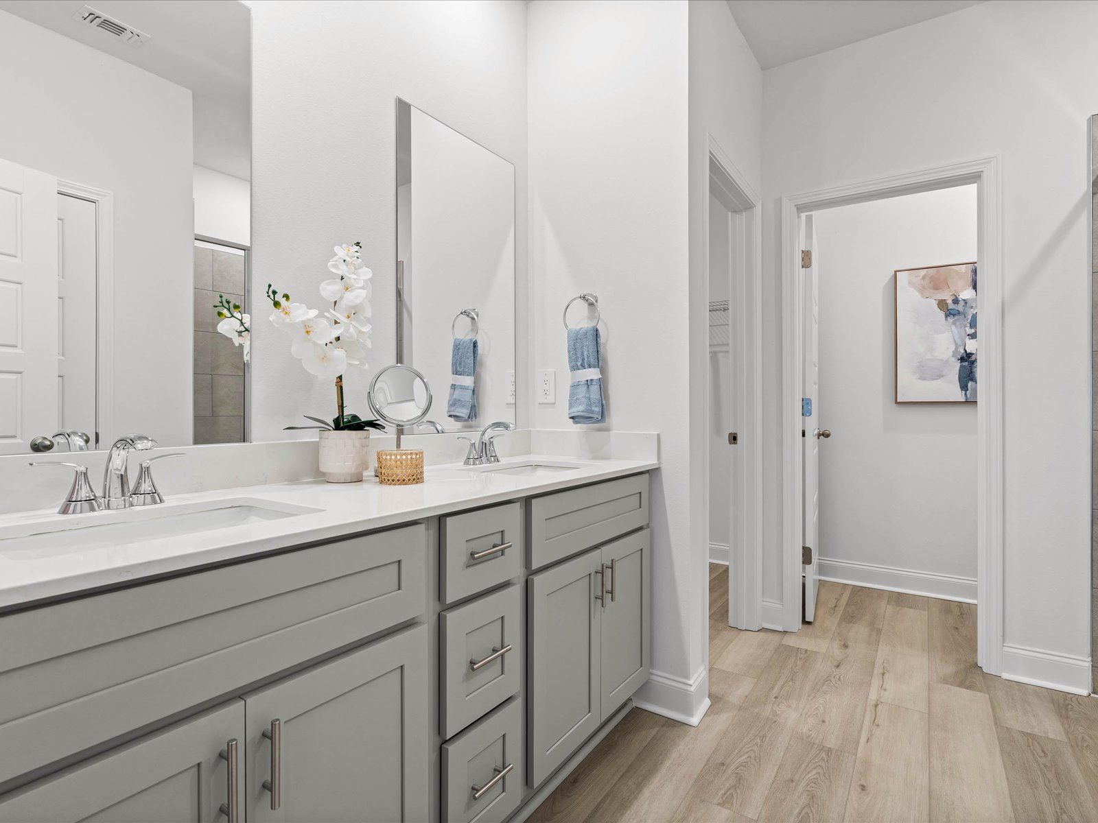 Primary Bathroom in the Newport floorplan at a Meritage Homes community in Gulfport, MS.