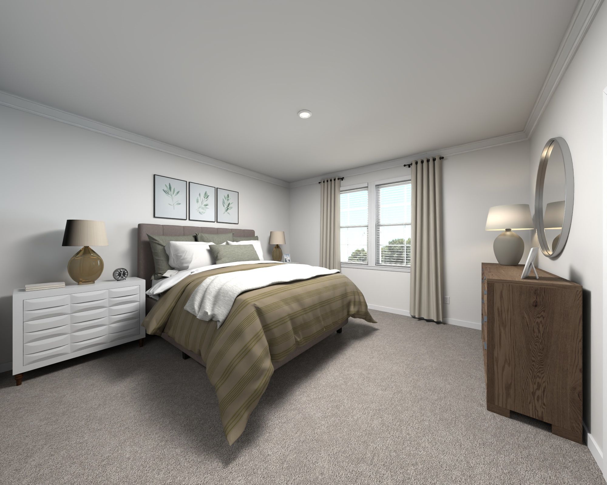 Primary bedroom the Quartz floorplan at a Meritage Homes community in Durham, NC.
