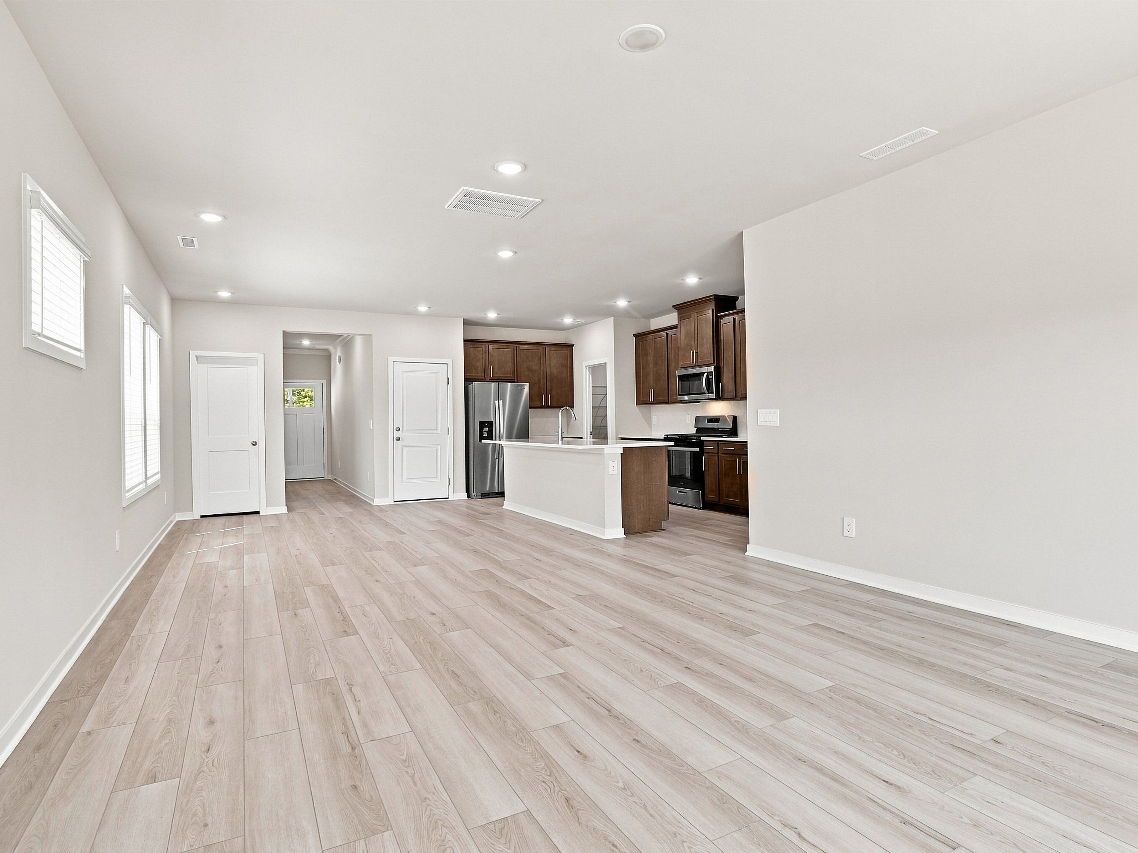 Great room in the Paisley floorplan at a Meritage Homes community in Durham, NC.